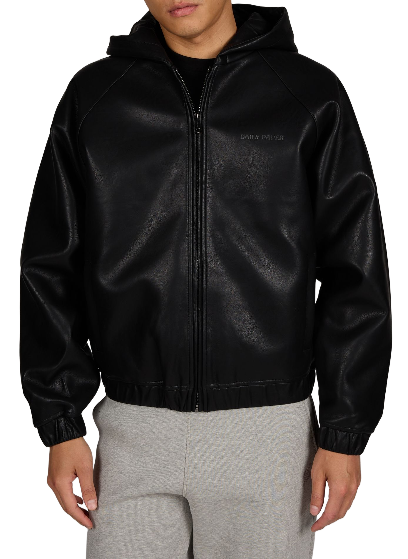 Solid Hooded Zip-Up Jacket DAILY PAPER Black