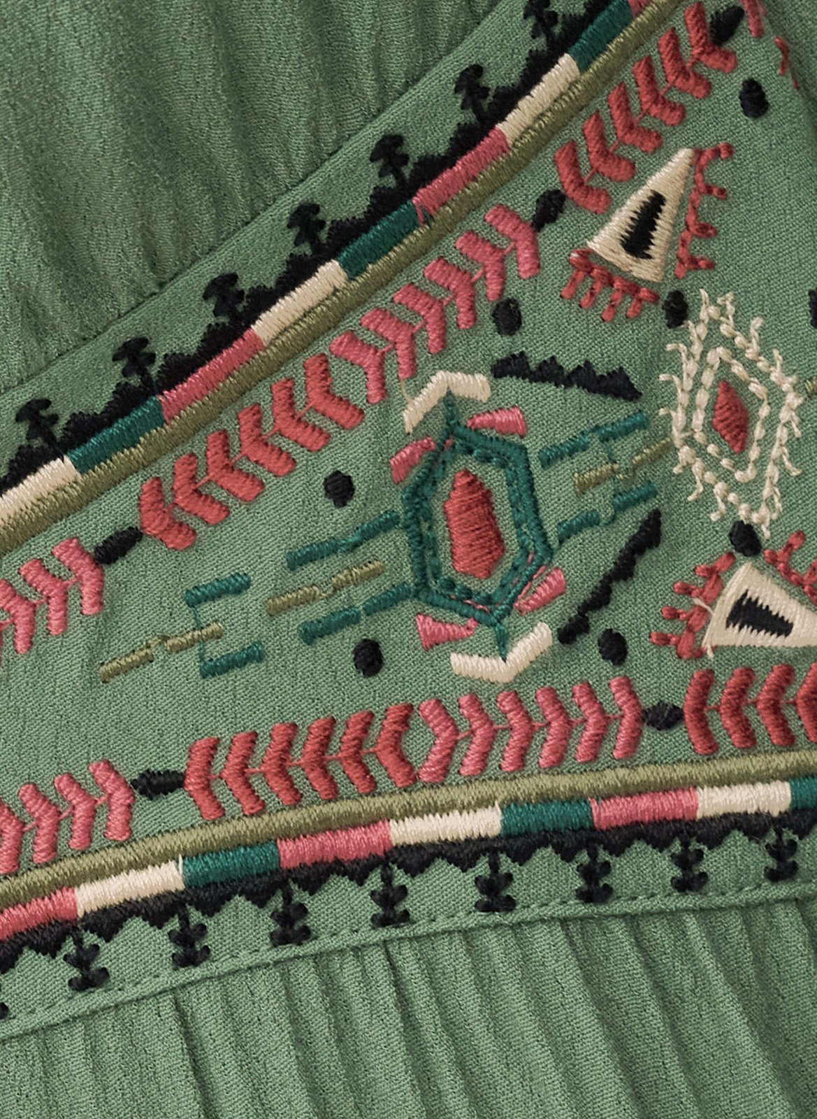 Robe longue droite brodée tina BA&SH Vert