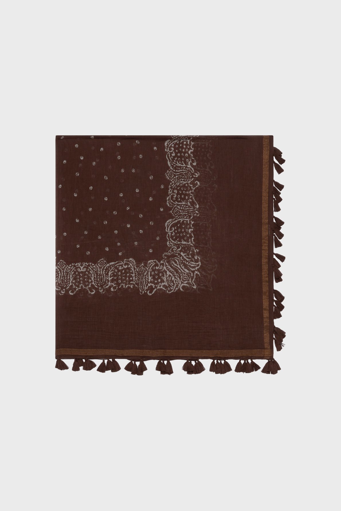 Carré imprimé en coton et soie - donia GERARD DAREL Marron