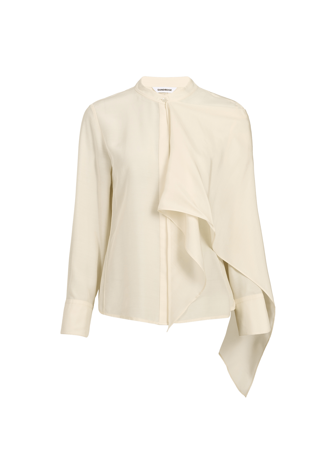 Blouse droite unie avec cape SANDBEIGE Beige