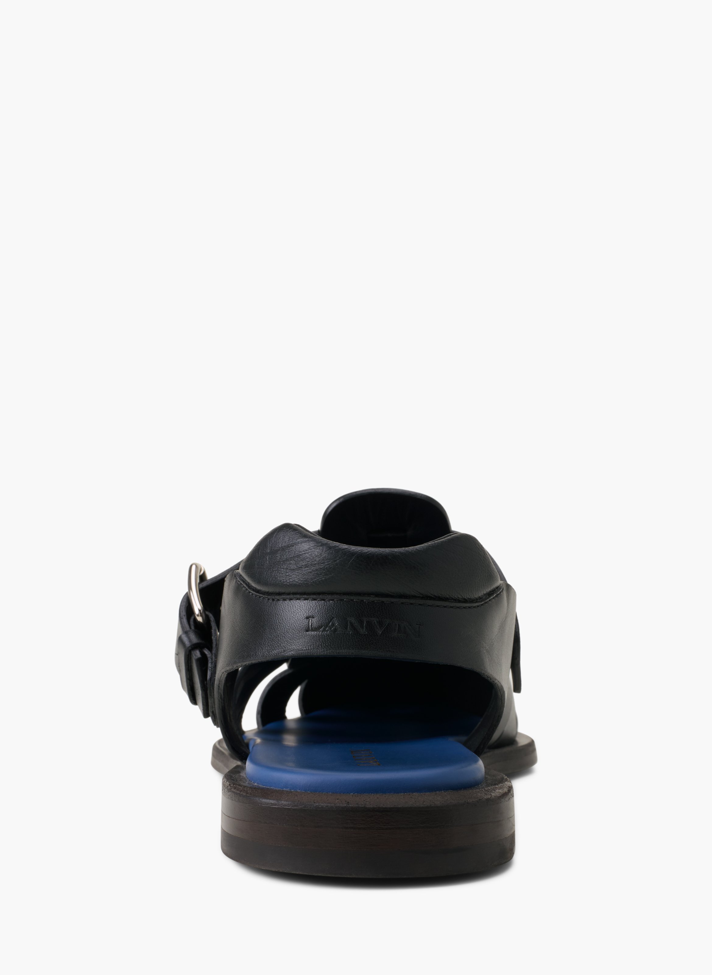 Sandale à bout pointu en cuir LANVIN Noir