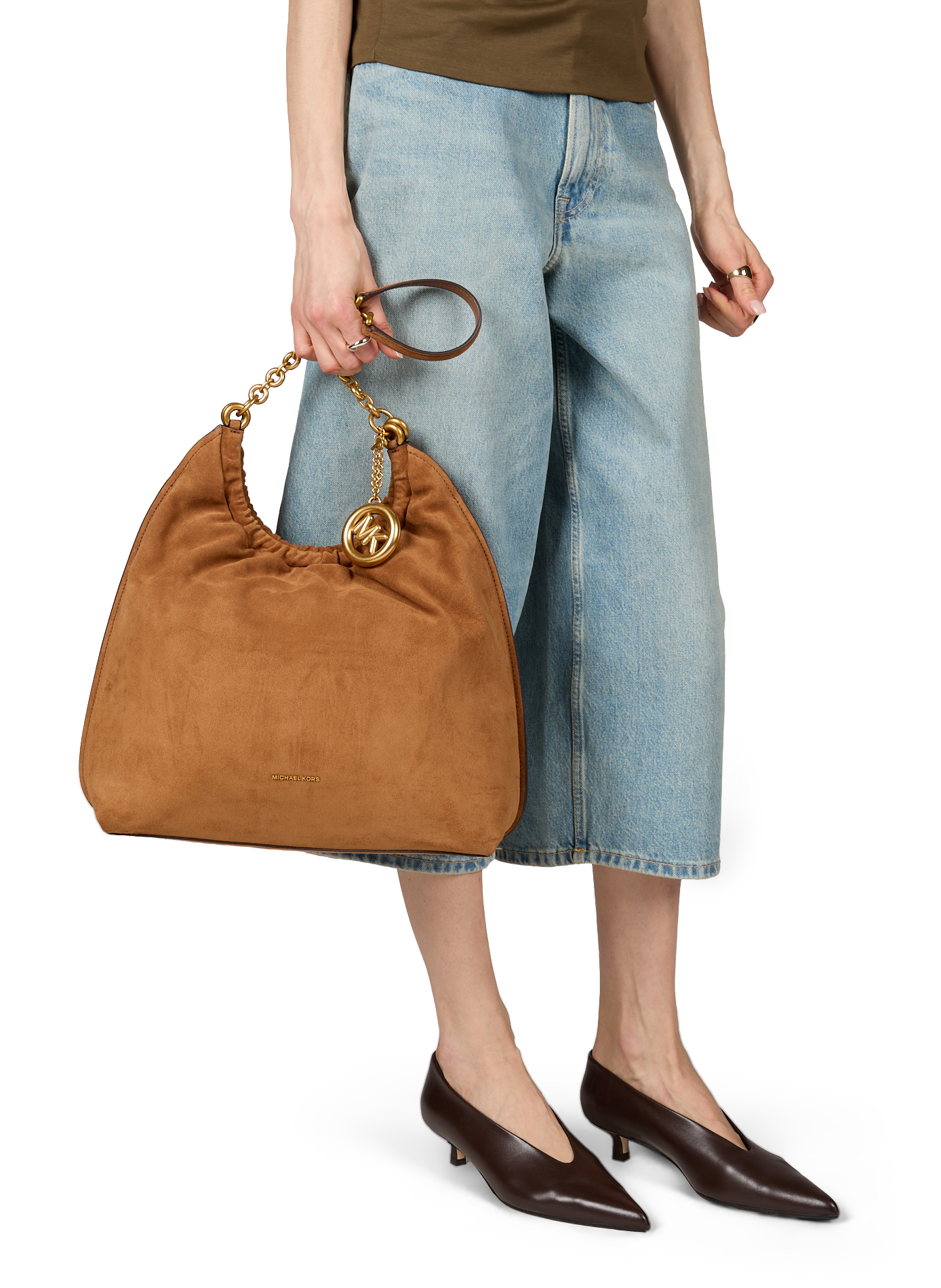 Large Indie calf leather tote bag MICHAEL KORS Brown