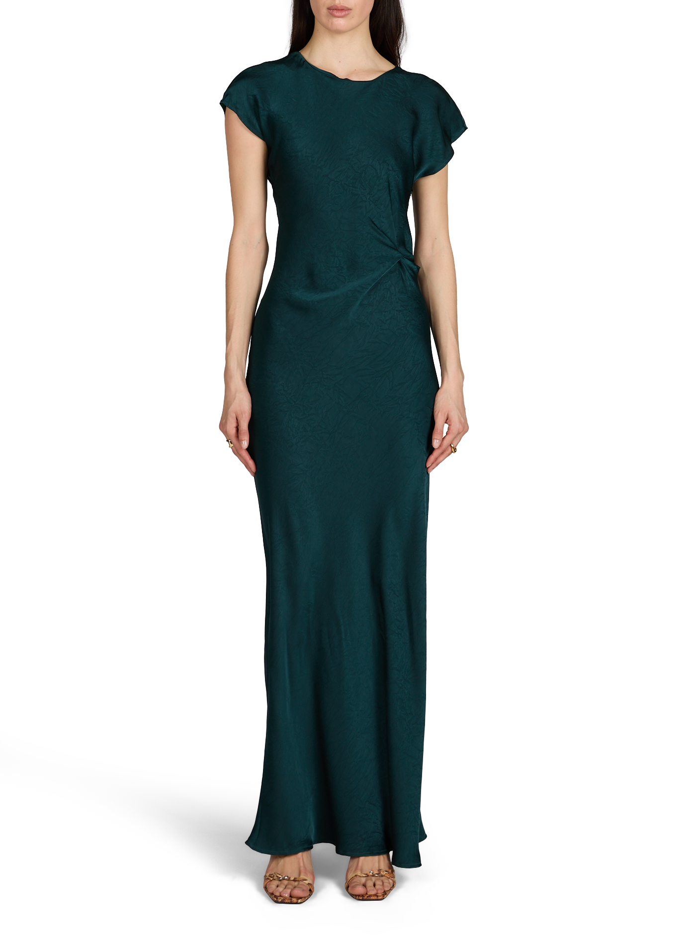 Abito lungo aderente in satin Vichapina VILA Blu