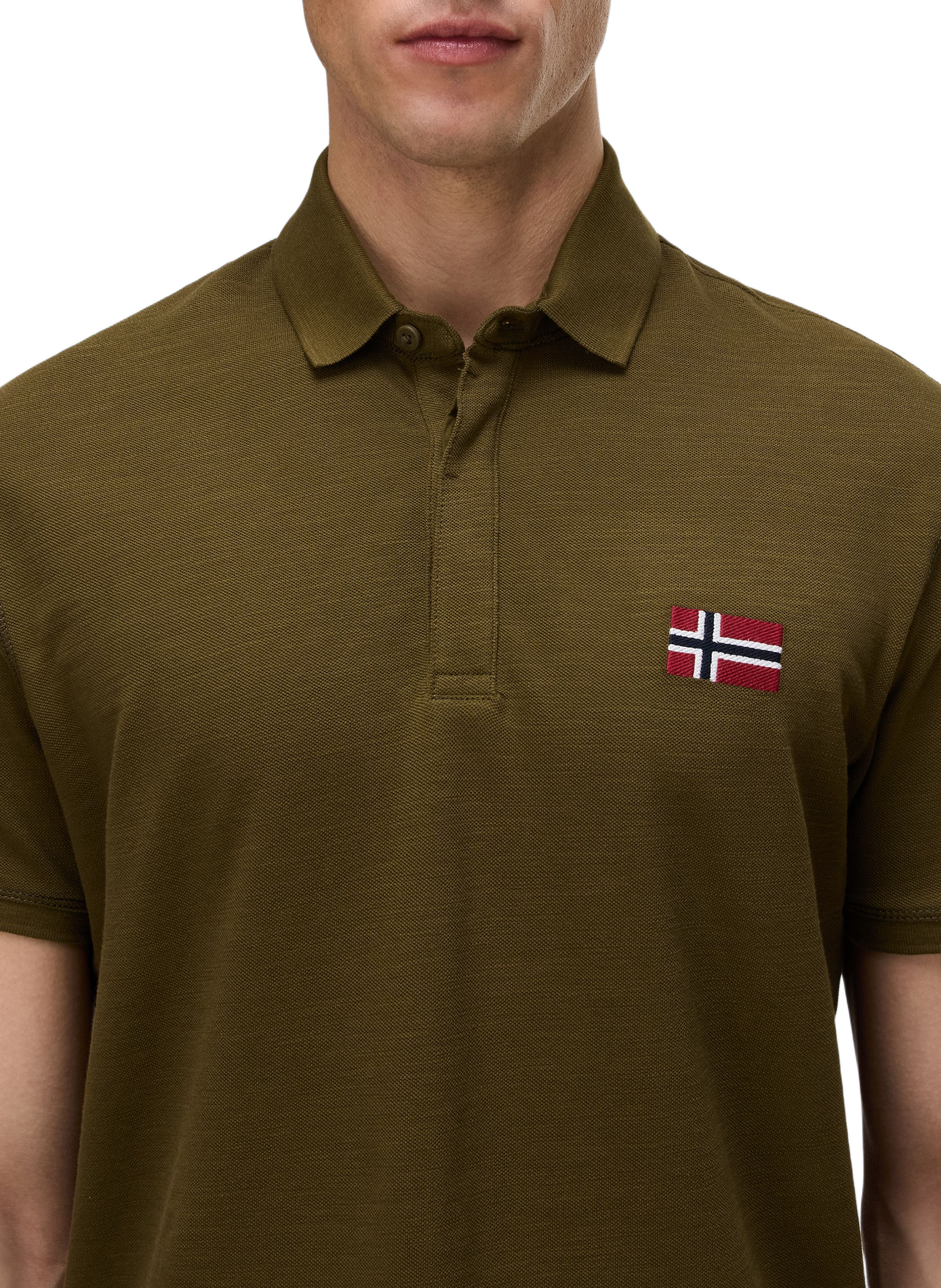 Polo manches courtes Ebea 3 en coton NAPAPIJRI Kaki