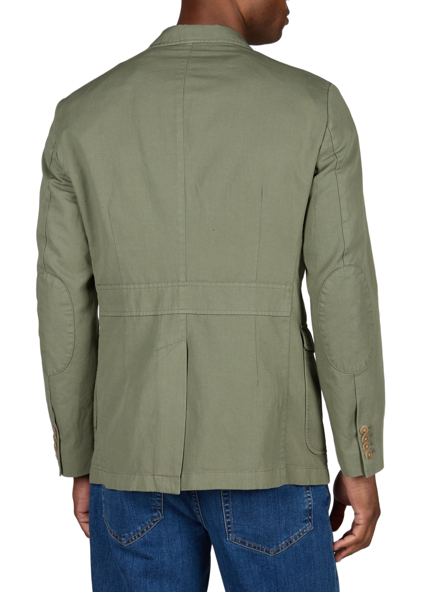 Blazer en lin et coton mélangés extensible HACKETT Vert