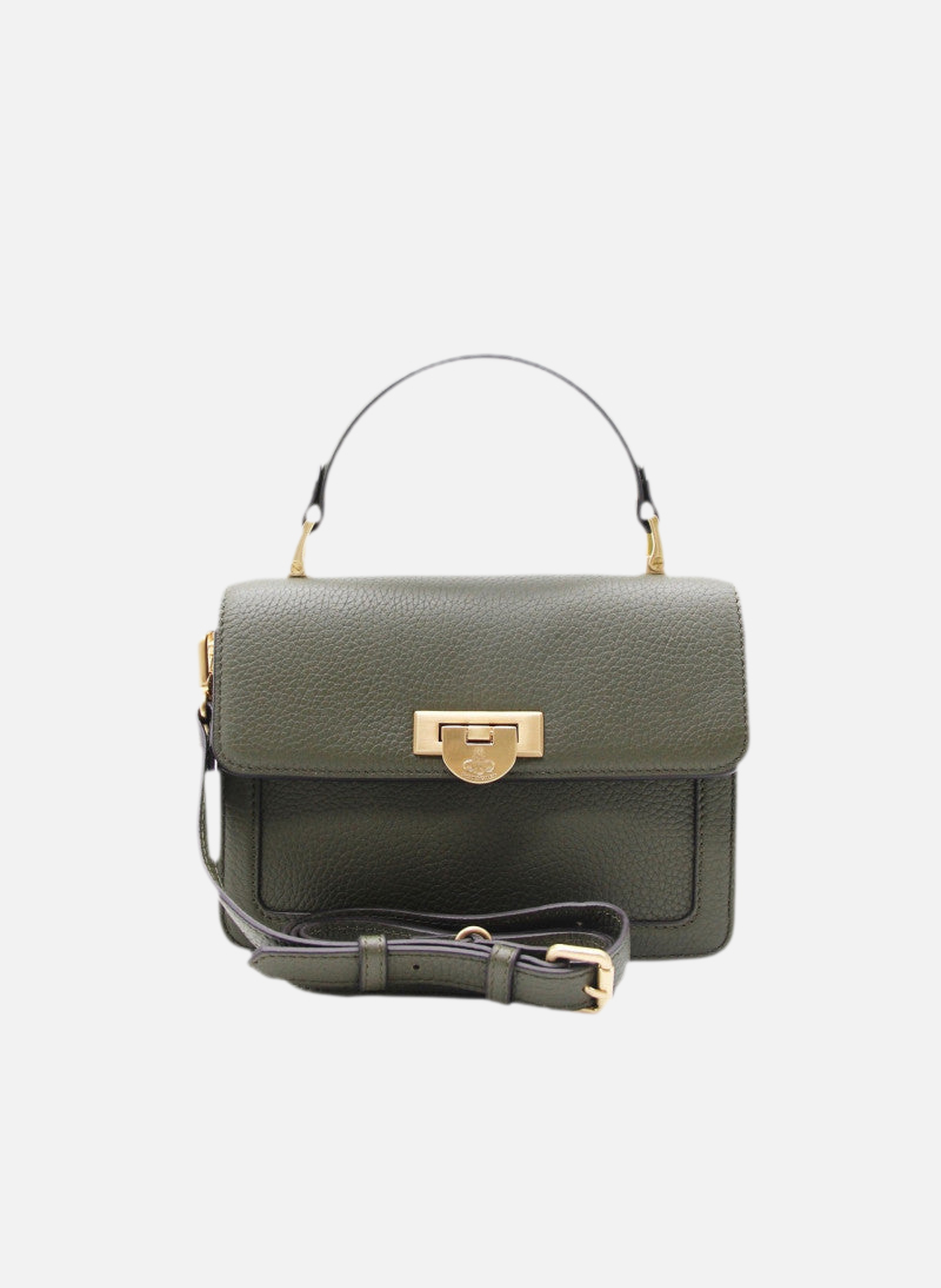 Auteuil | sac à main en cuir de vachette POURCHET Kaki