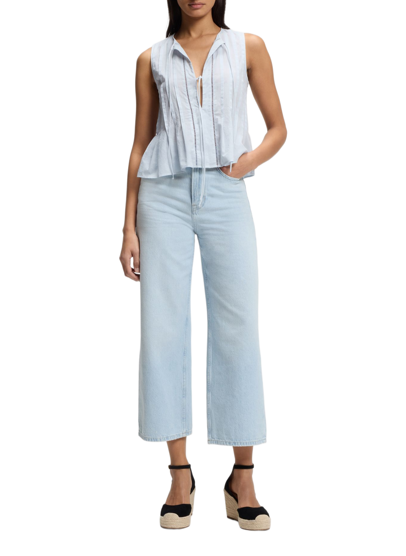 Jean Marlene raccourci en coton BOSS Bleu
