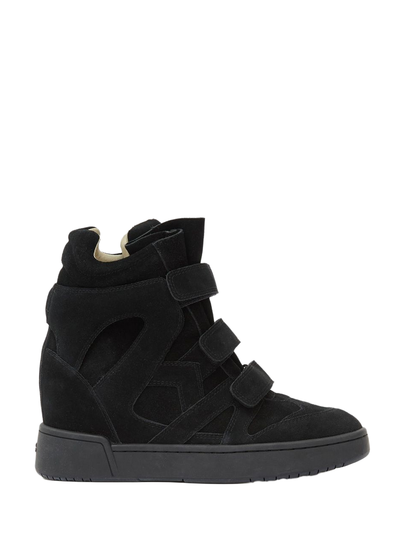 Wedge high-top sneakers in suede leather ISABEL MARANT Black