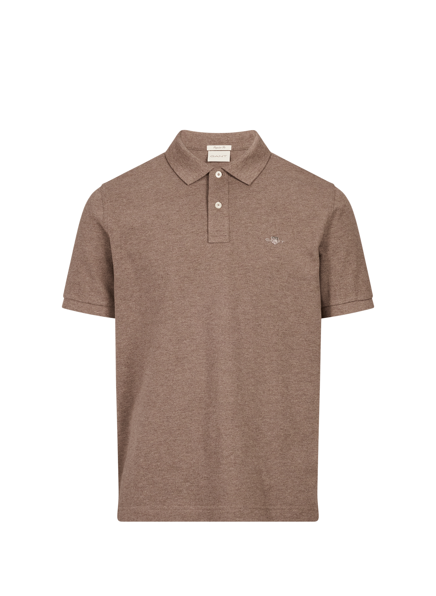 Short-sleeved cotton polo shirt GANT Brown