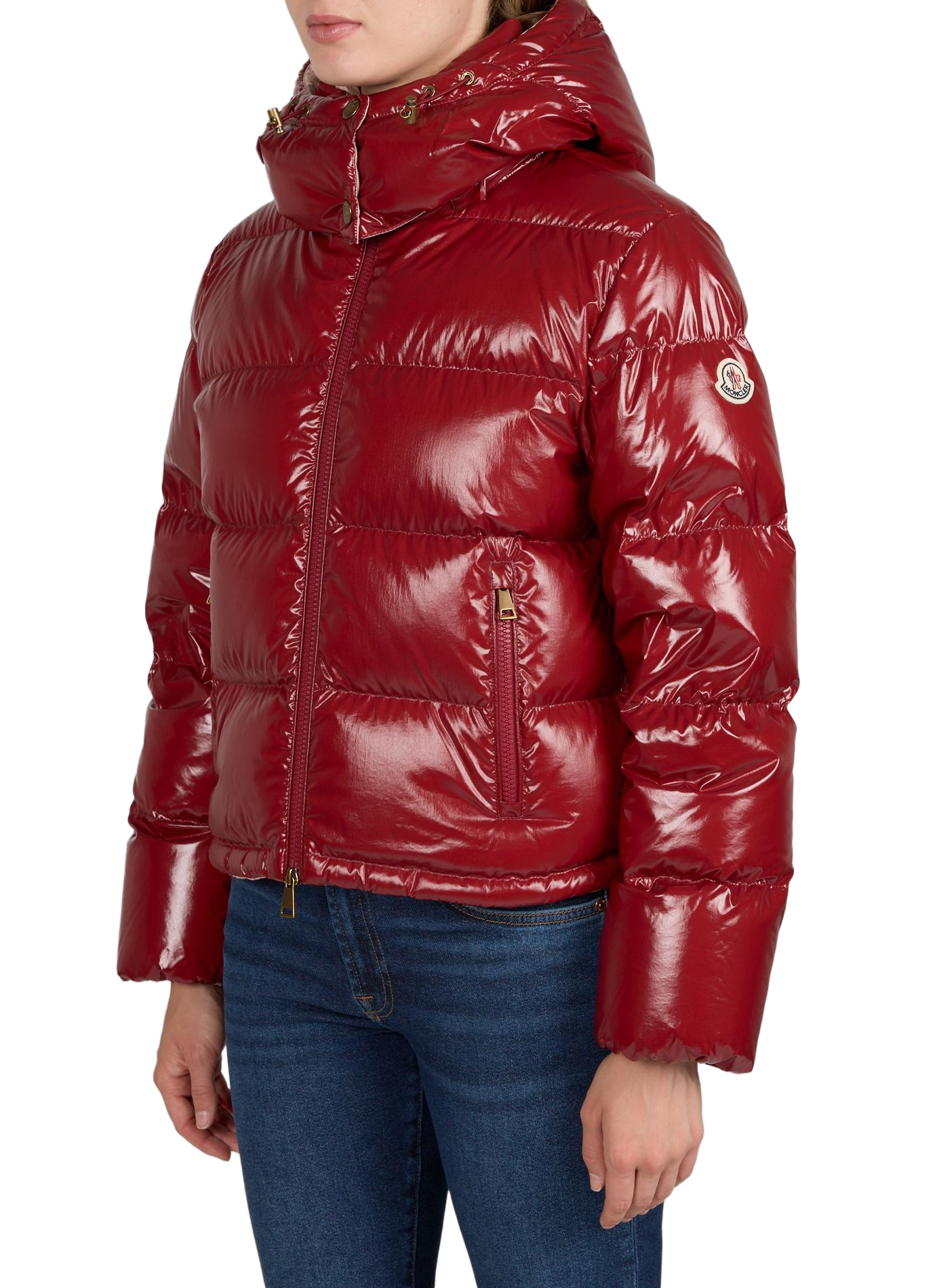 Kurze Daunenjacke mit Kapuze MONCLER Rot
