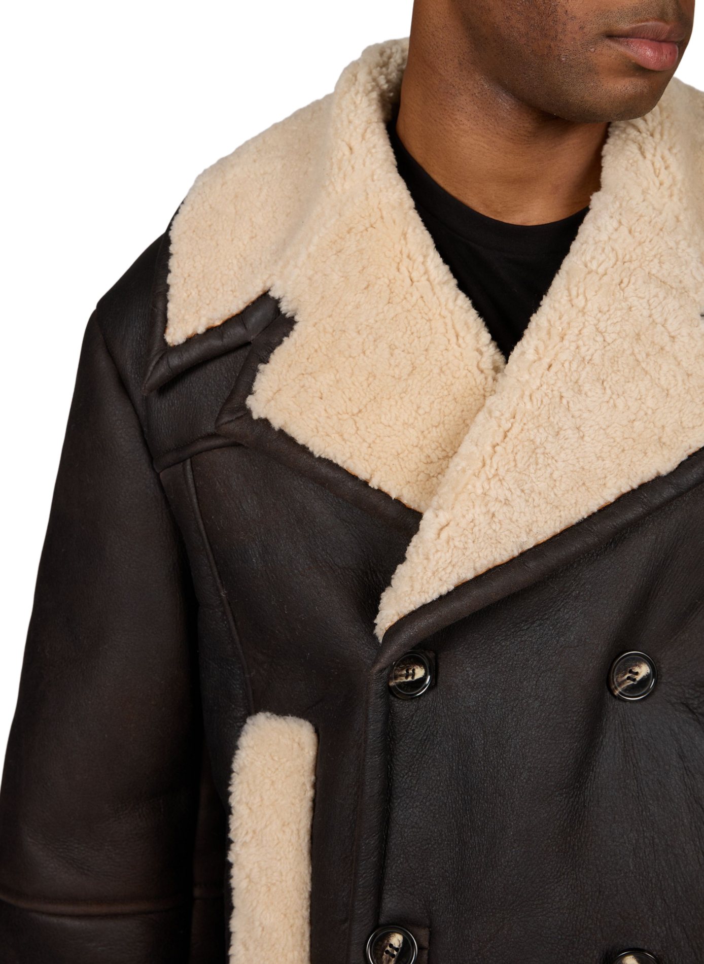 Cowhide leather aviator jacket SIMONE ROCHA Brown