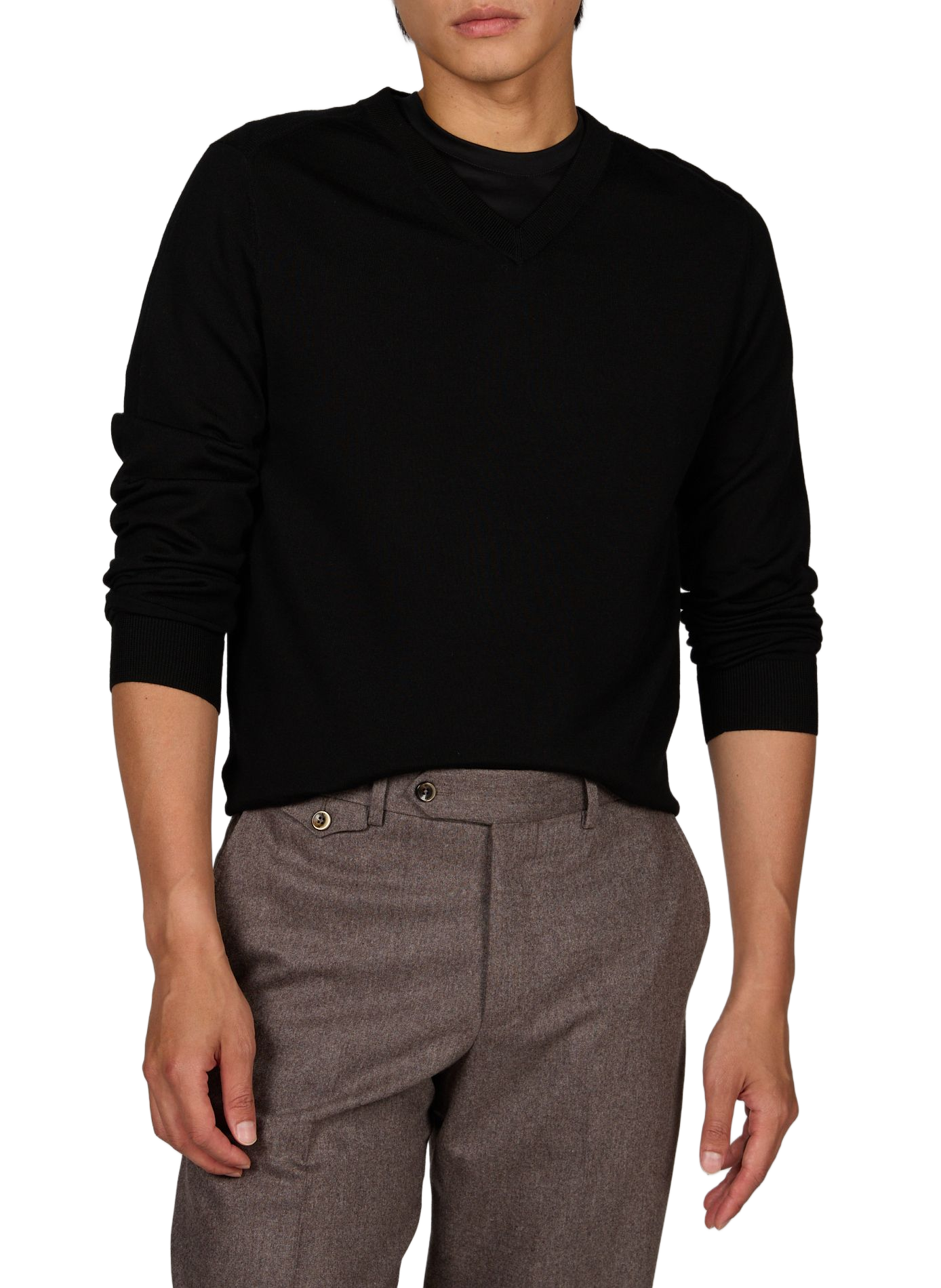 Straight V-neck wool jumper PAUL SMITH Black
