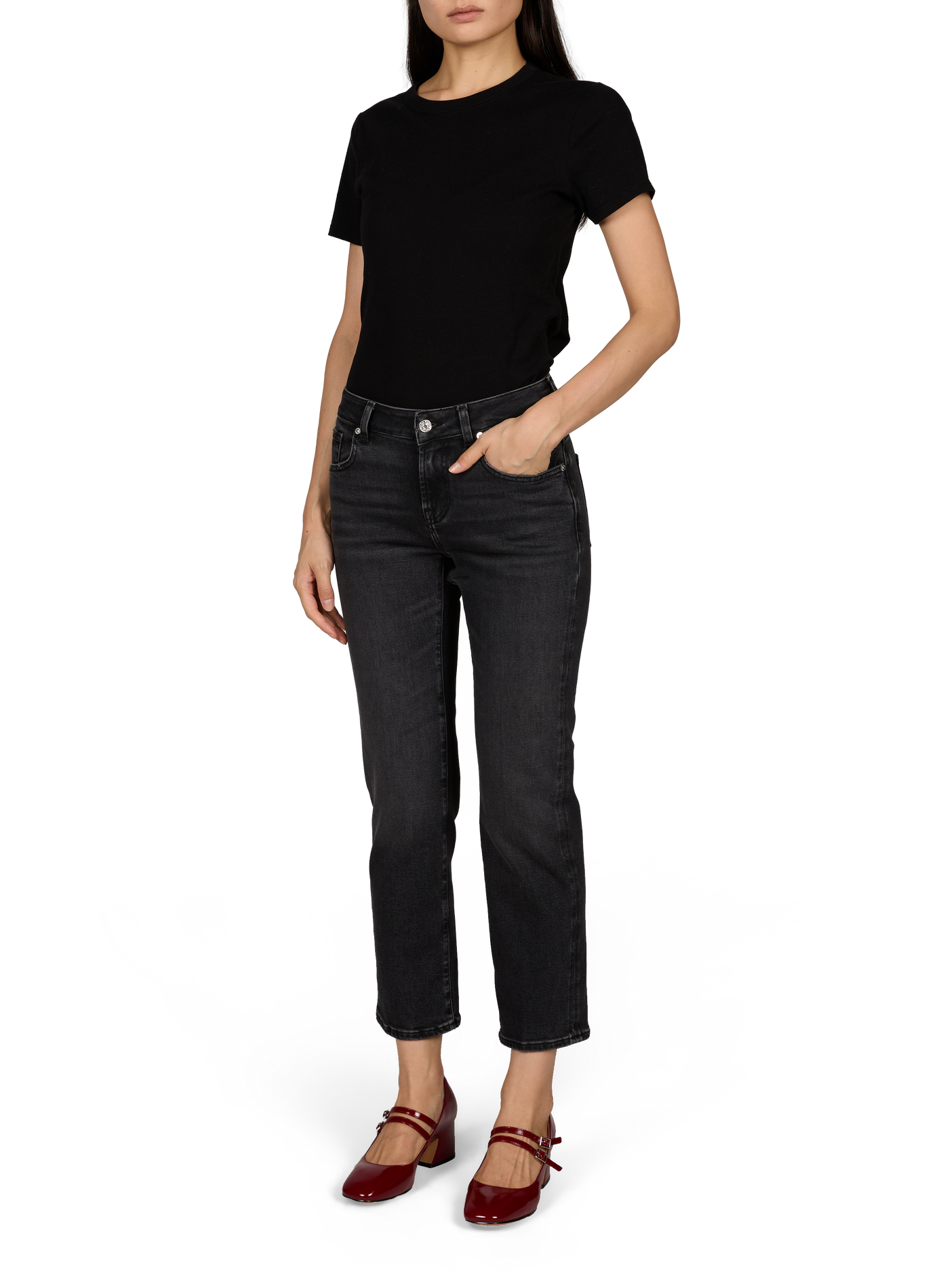 Jean droit  7 FOR ALL MANKIND Noir