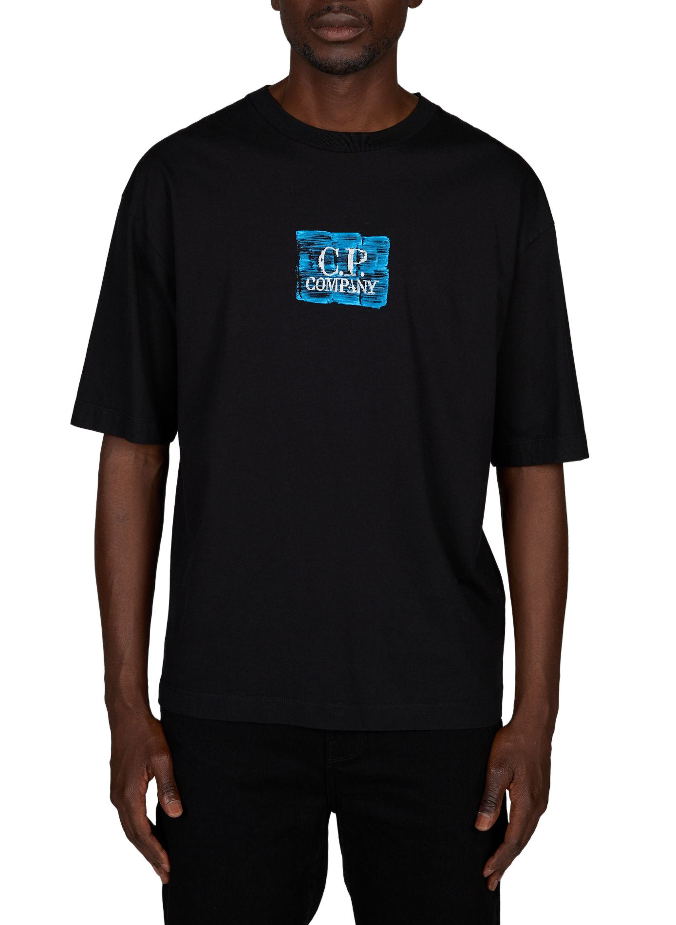 T-Shirt mit Logo aus Baumwolle CP COMPANY Schwarz