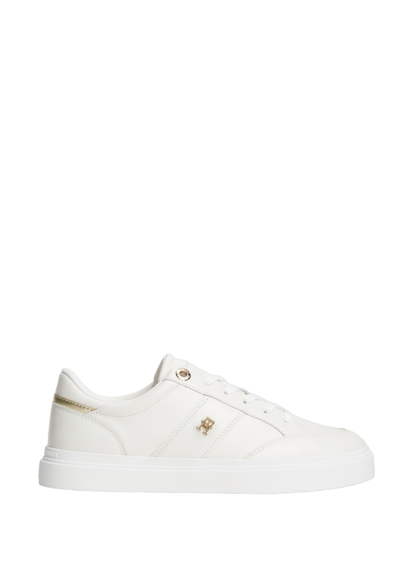 Solid Low-Top Leather Sneakers TOMMY HILFIGER White