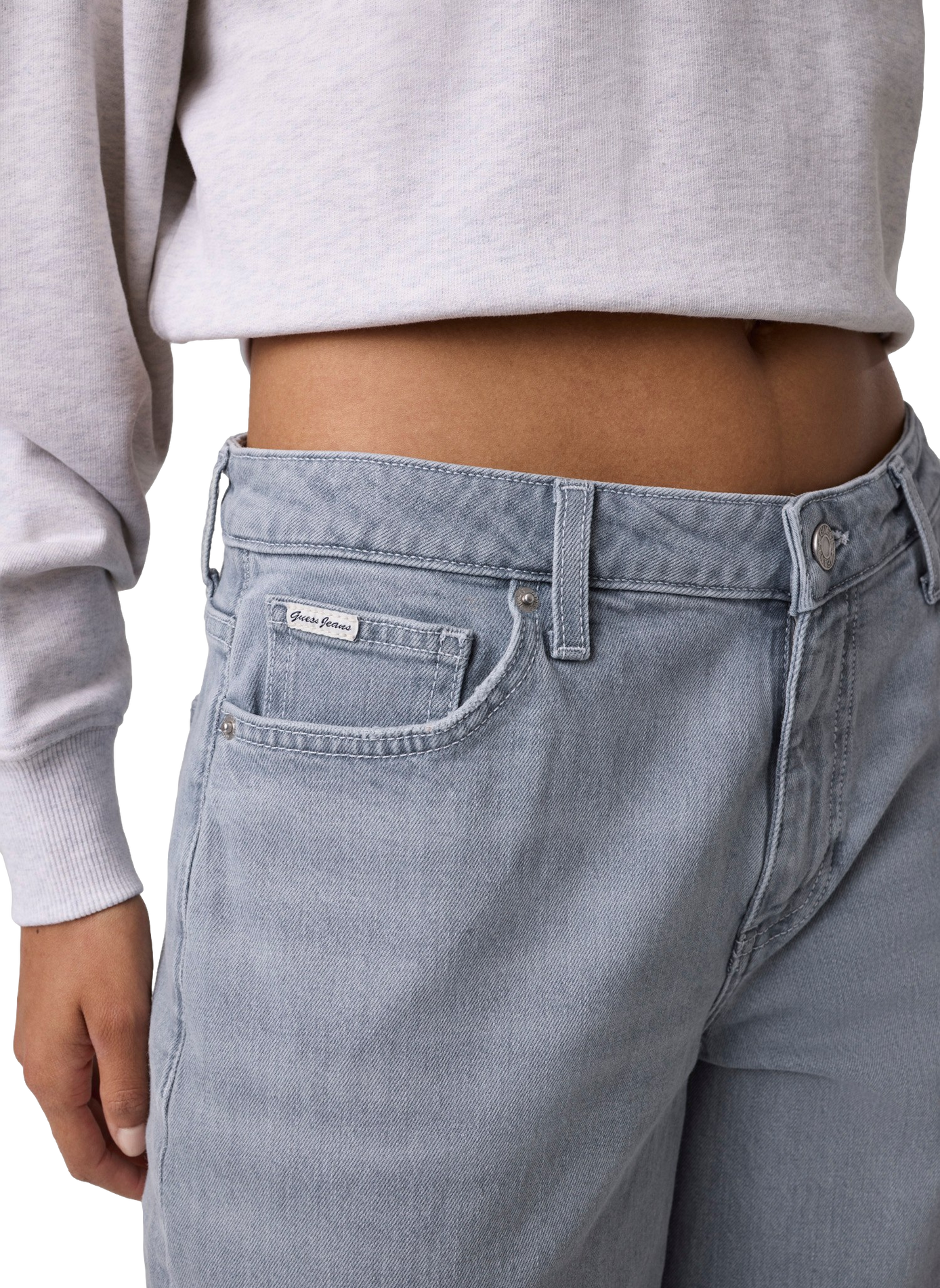Long shorts in cotton-blend denim GUESS Blue