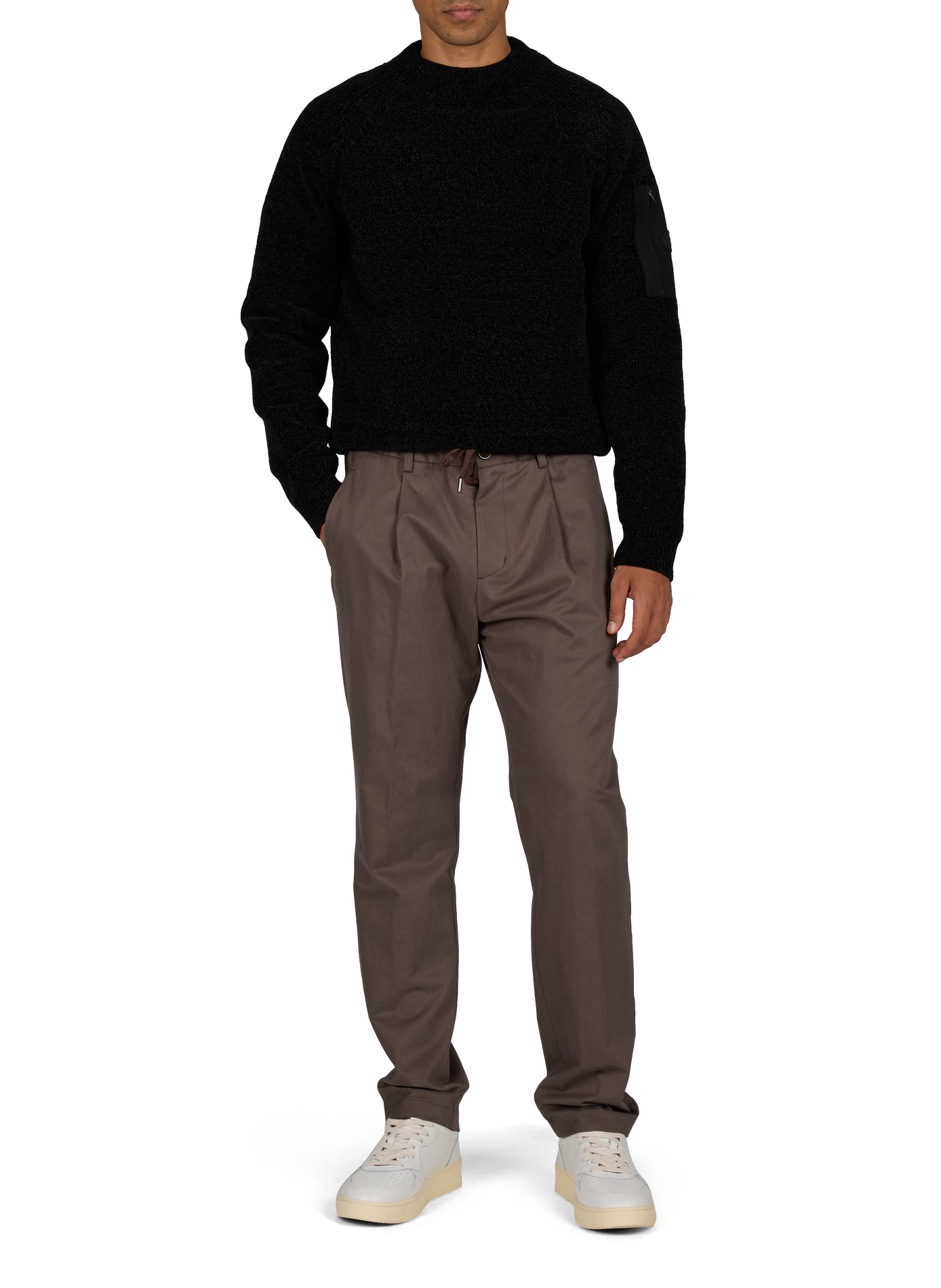 Schmale Hose aus Baumwollmischung HERNO Braun