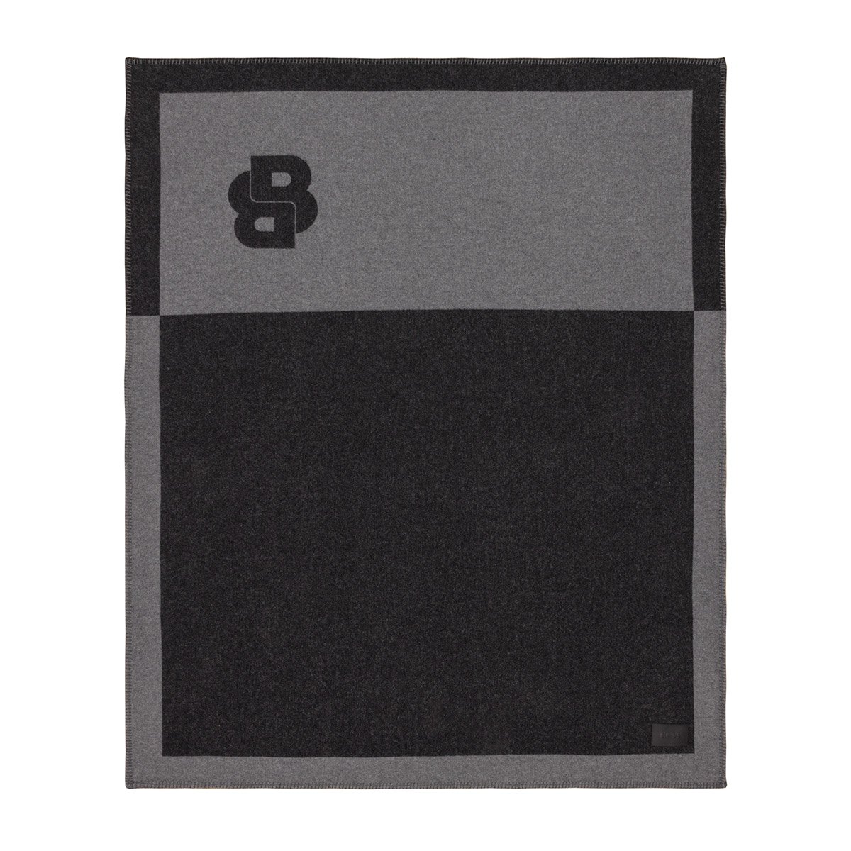 Plaid en laine, signature BOSS HOME Gris