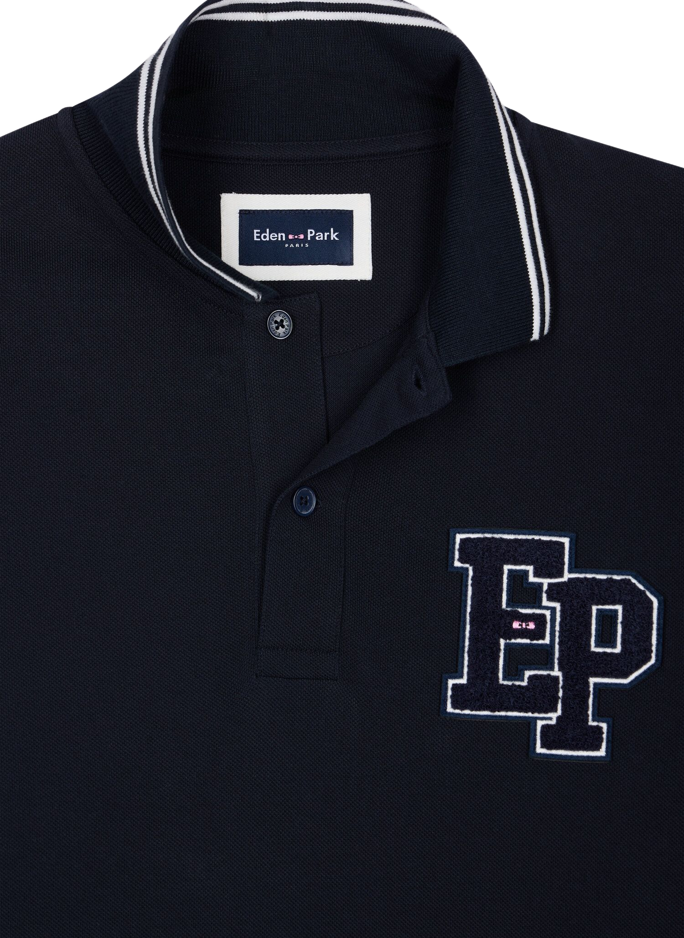 Polo manches longues en coton EDEN PARK Blue