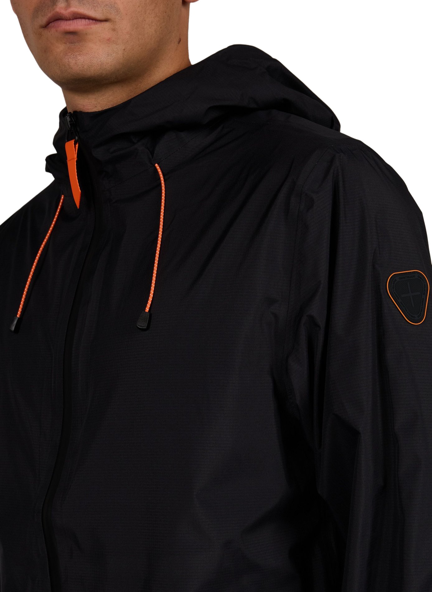 Straight hooded windbreaker jacket GERTRUDE Black