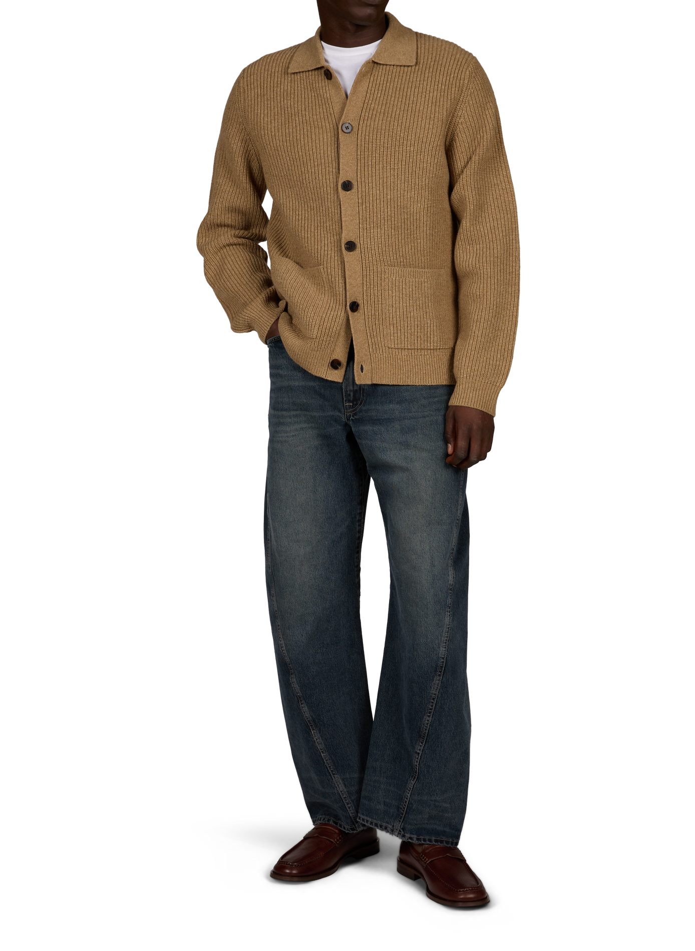 Straight wool blend vest SAMSOE SAMSOE Brown