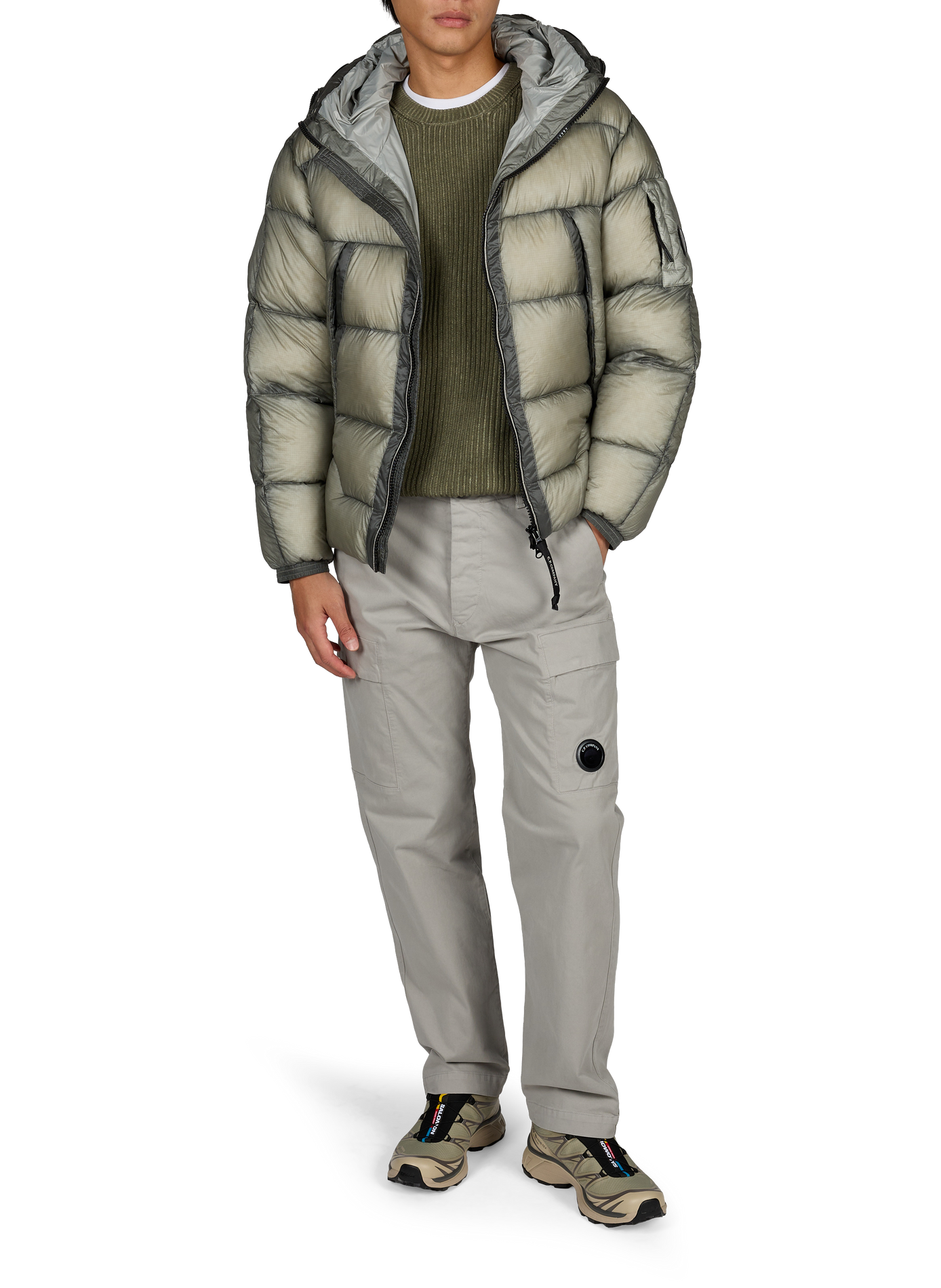 Cargo broek van katoenmix met zakken CP COMPANY Grijs