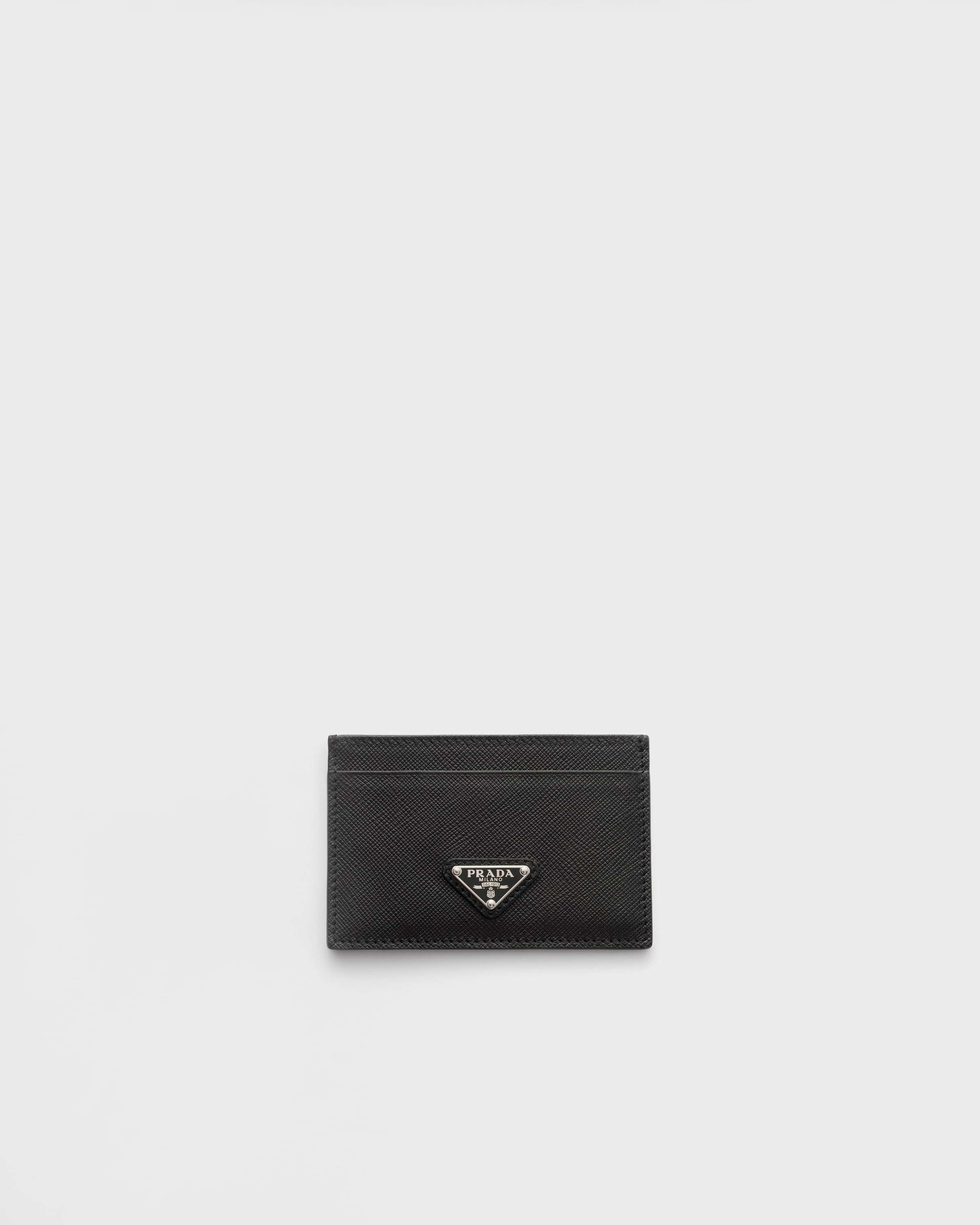 Porte-cartes en cuir saffiano PRADA Noir