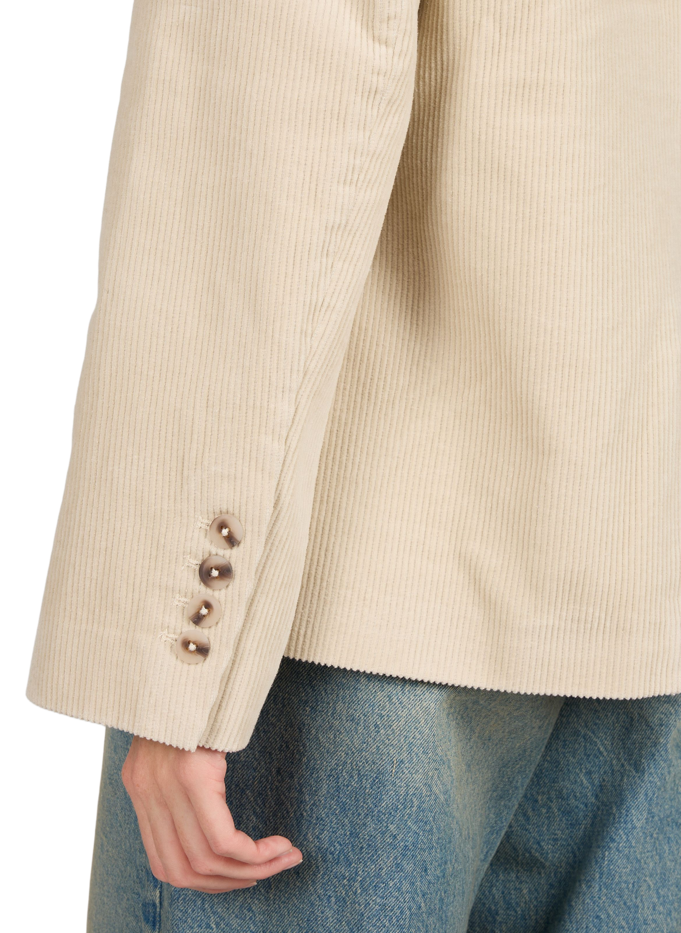Blazer aus Baumwollcord ROUGE EDIT Beige