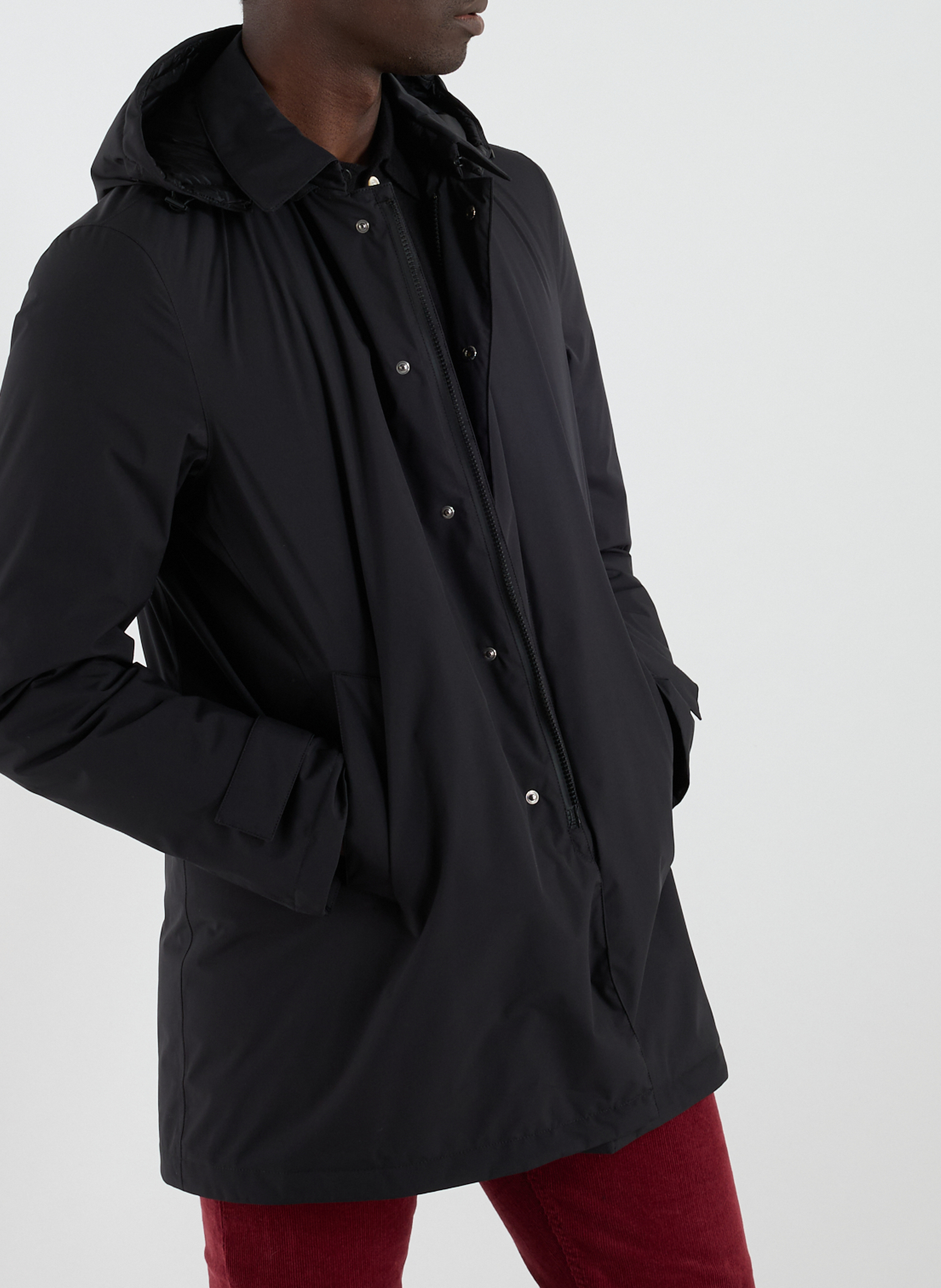 Hooded plain parka HERNO Grey