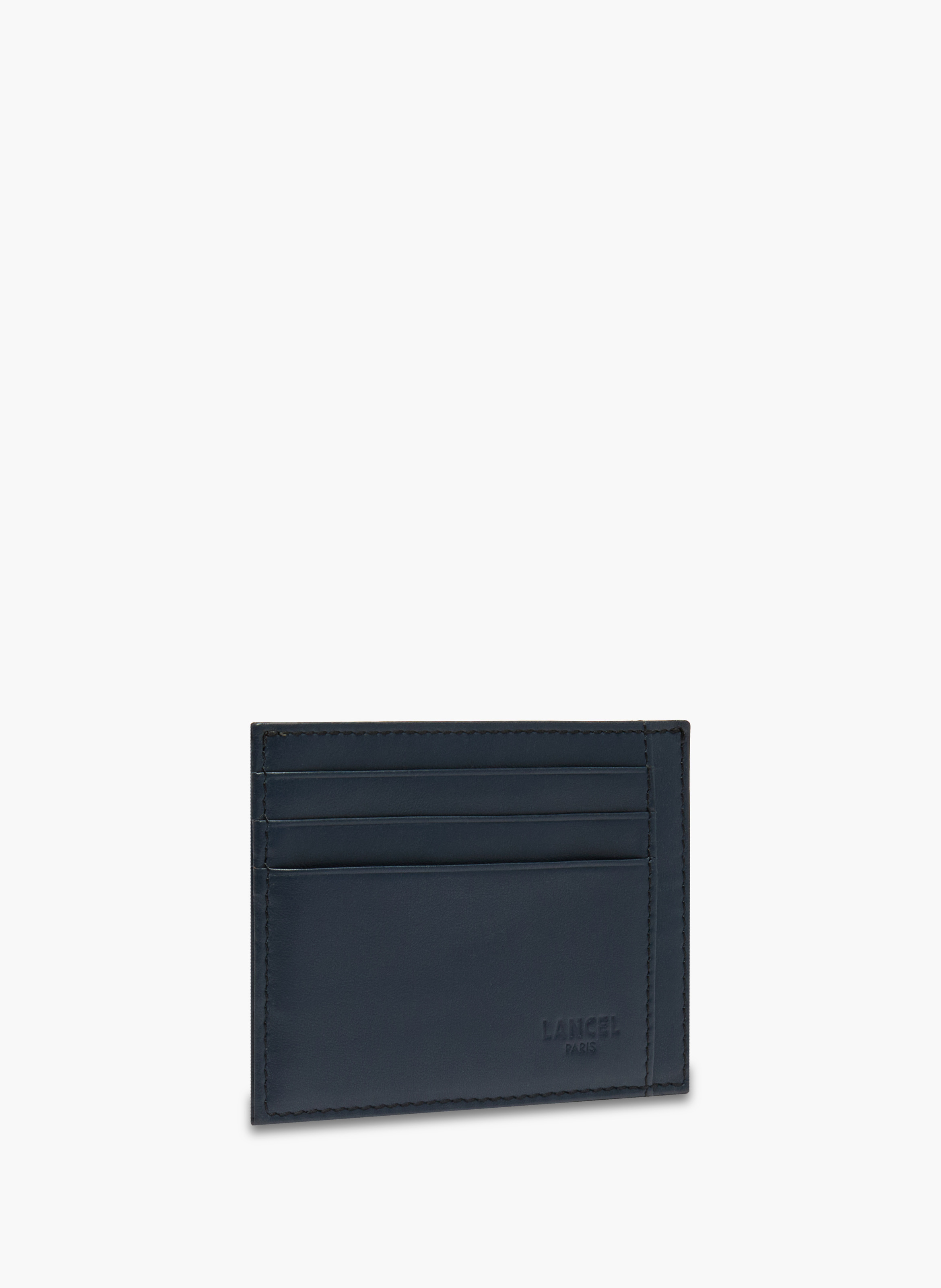 Porte-cartes léon de lancel en cuir LANCEL Bleu