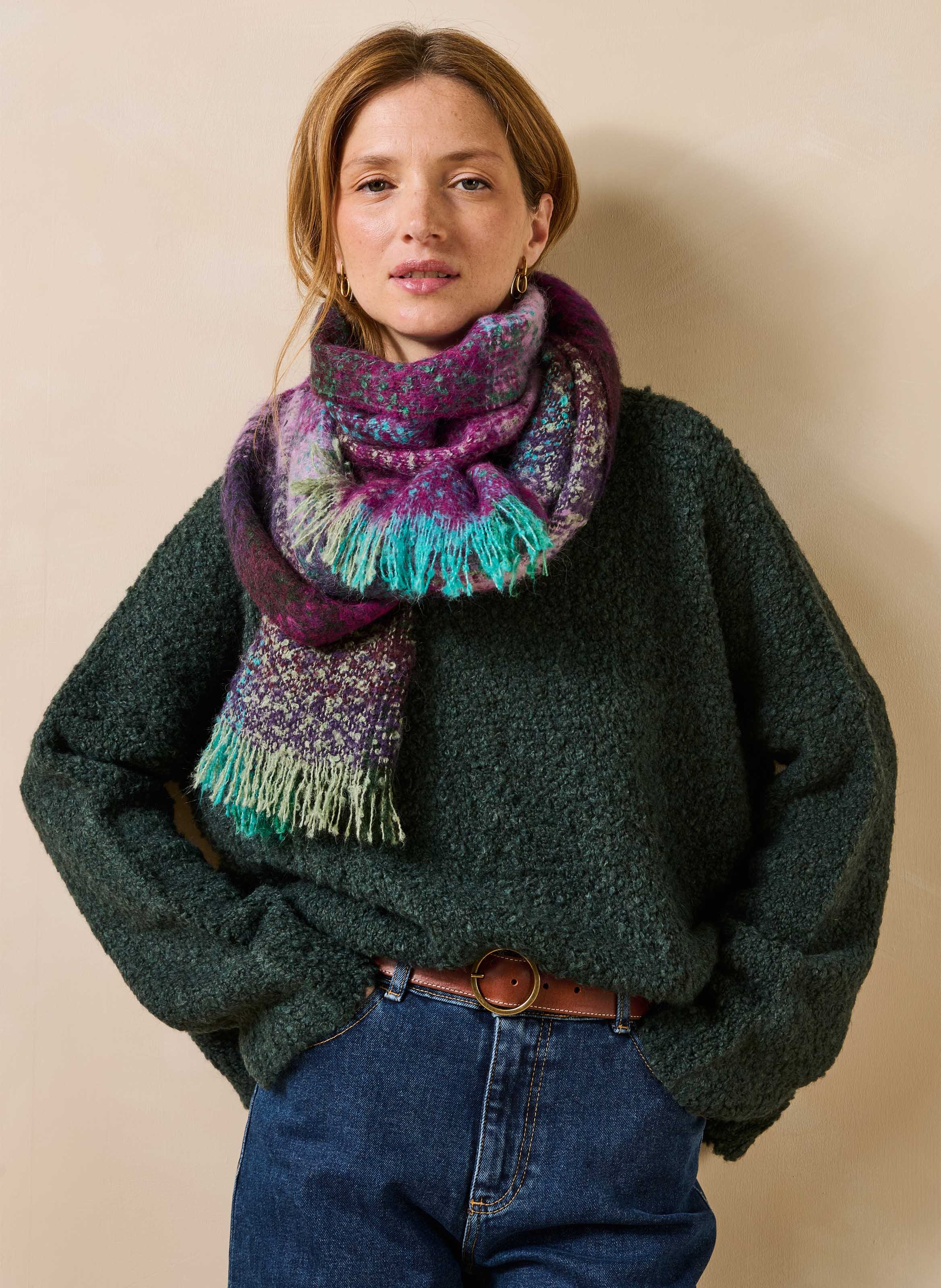 Gebreide sjaal met tie-dye-effect LA FEE MARABOUTEE Paars