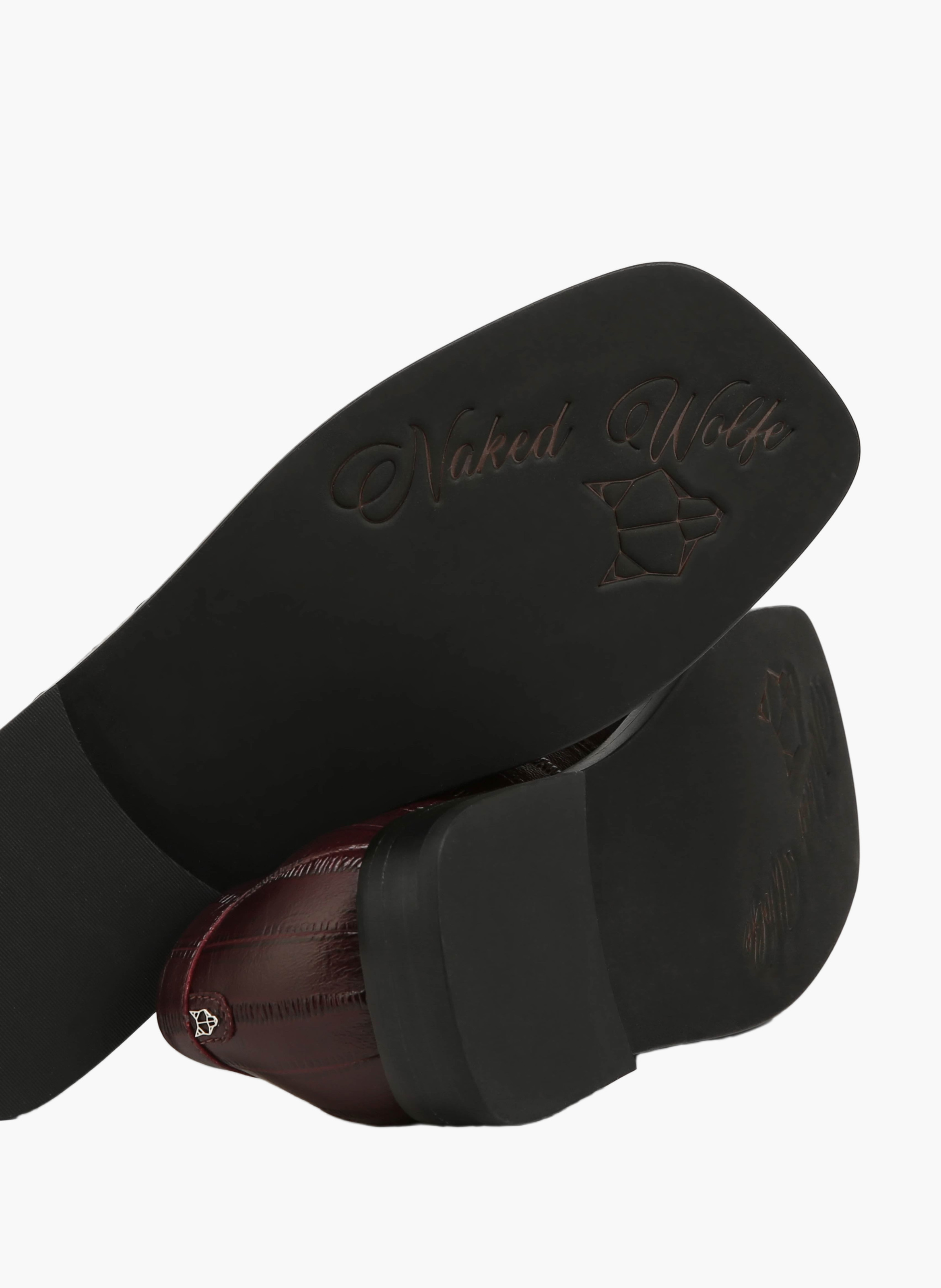 Mocassins voltage en cuir d'anguille NAKED WOLFE Rouge