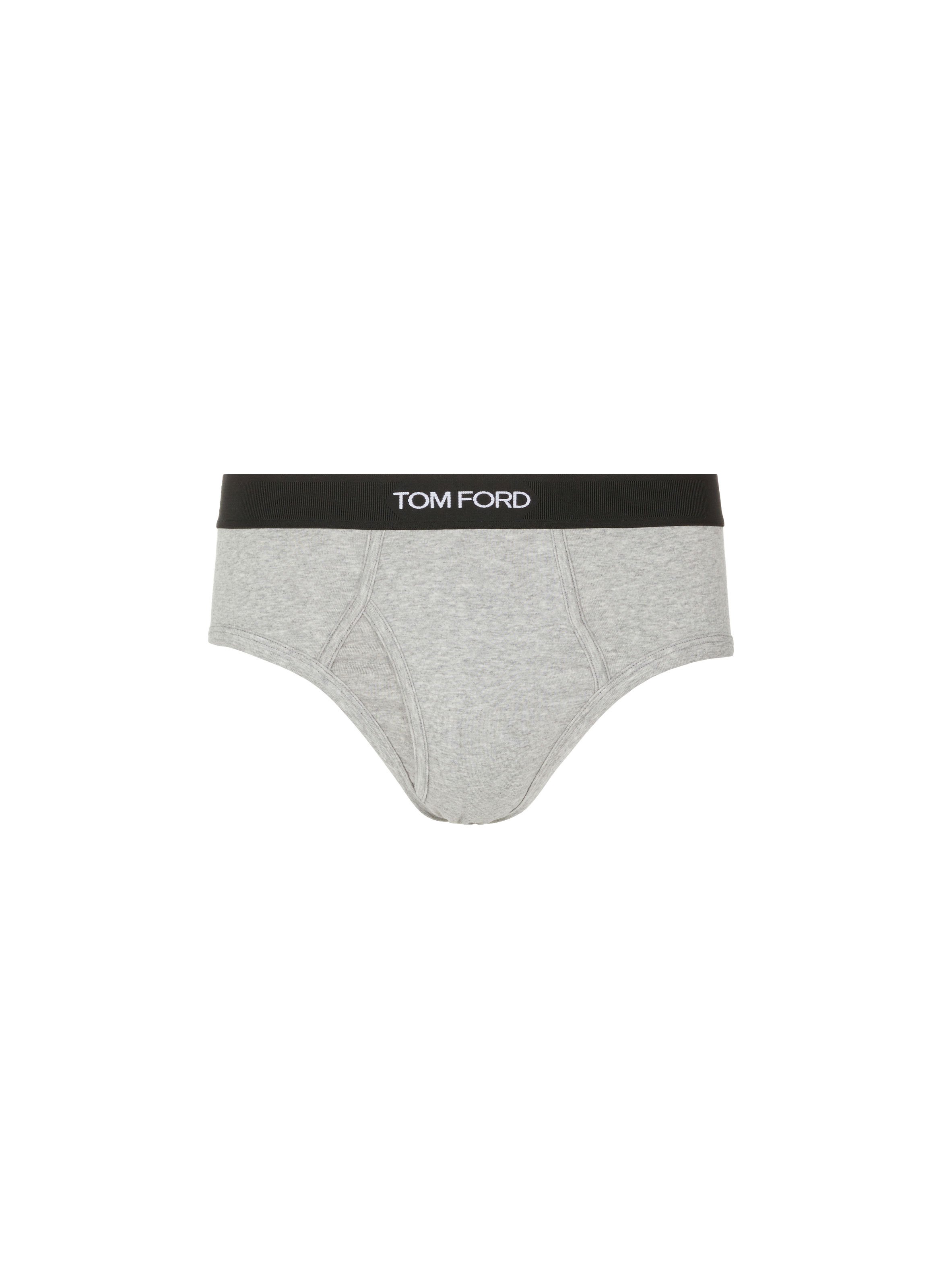 TOM FORD Cotton-blend briefs Grey