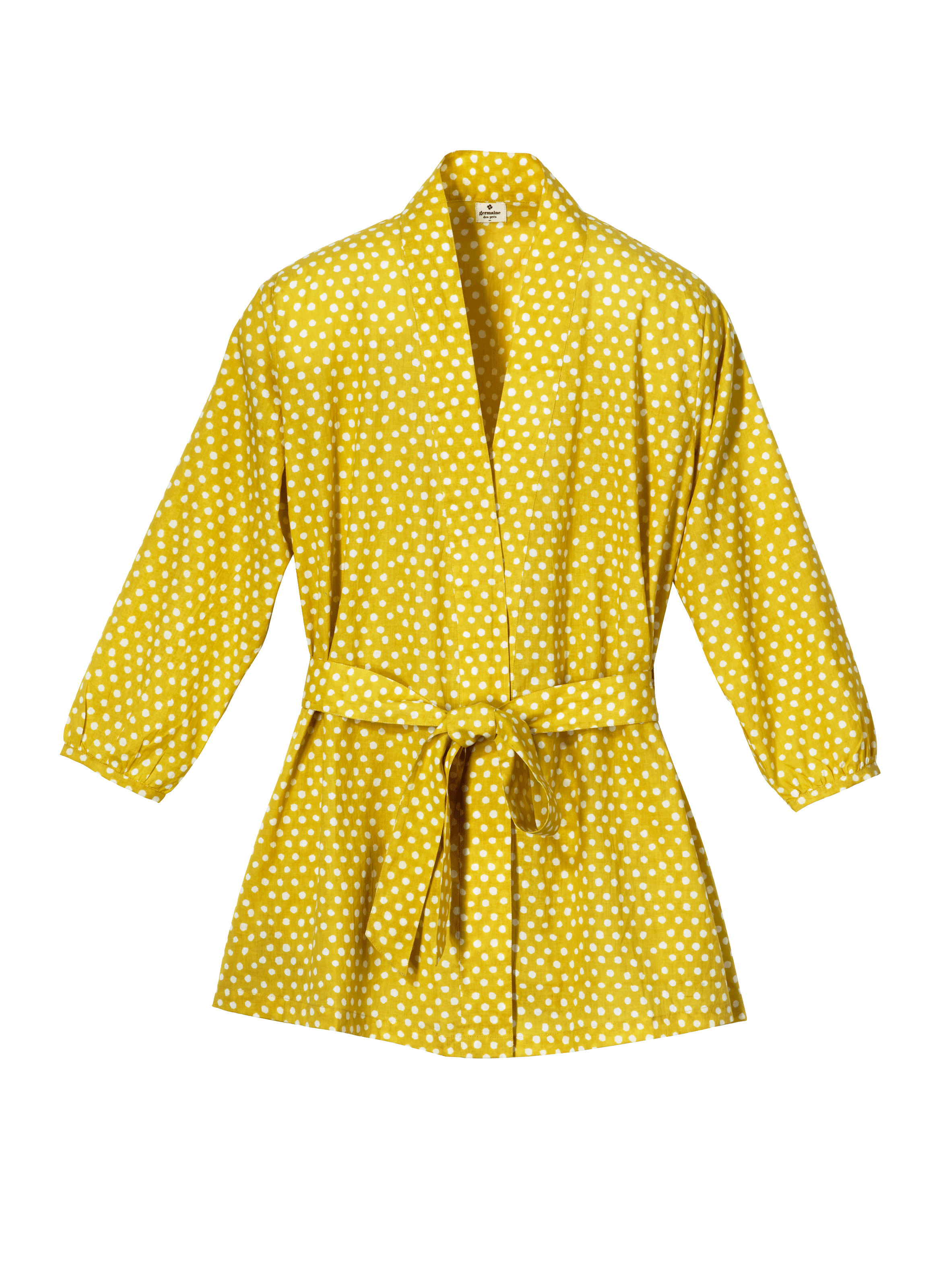 GERMAINE DES PRÉS Kimono court en coton Jaune