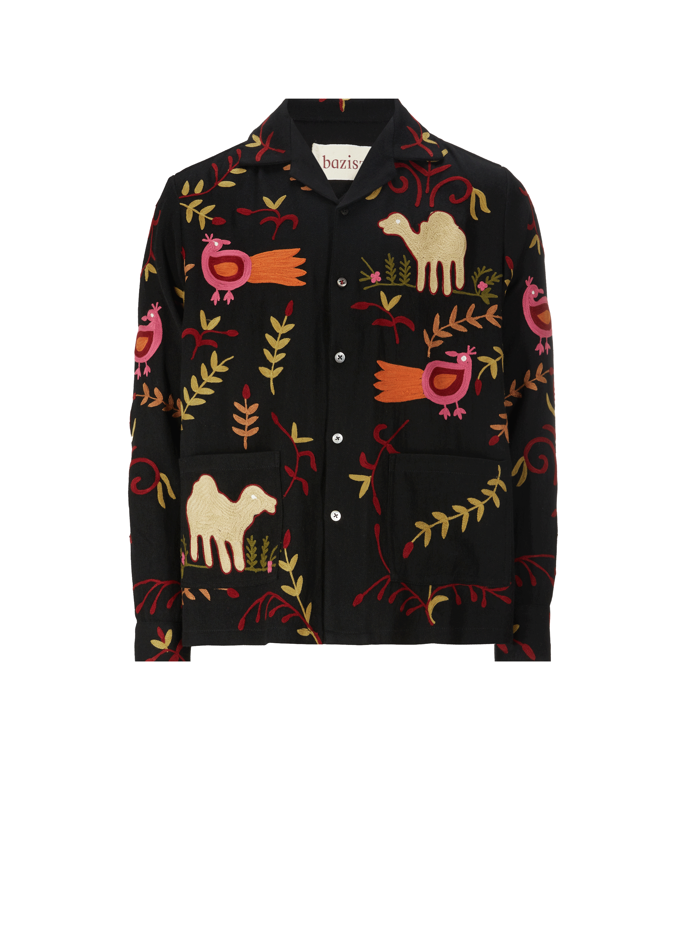 Chemise brodée en laine