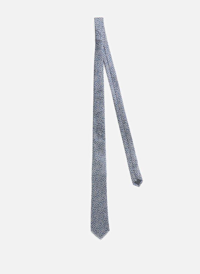 ربطة عنق حريرية بطبعات زهور AU PRINTEMPS PARIS