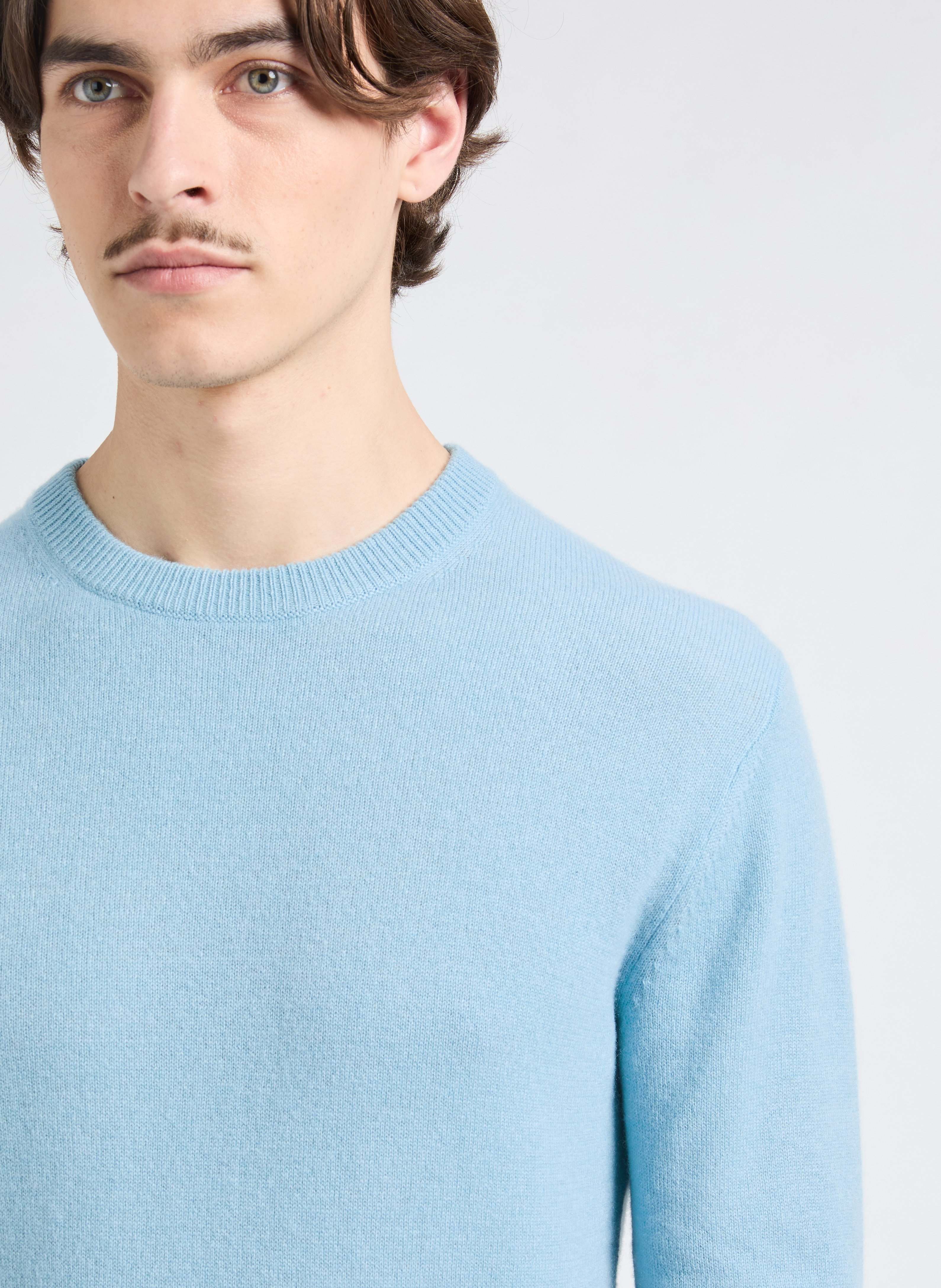 Pull col rond en cachemire AU PRINTEMPS PARIS Bleu