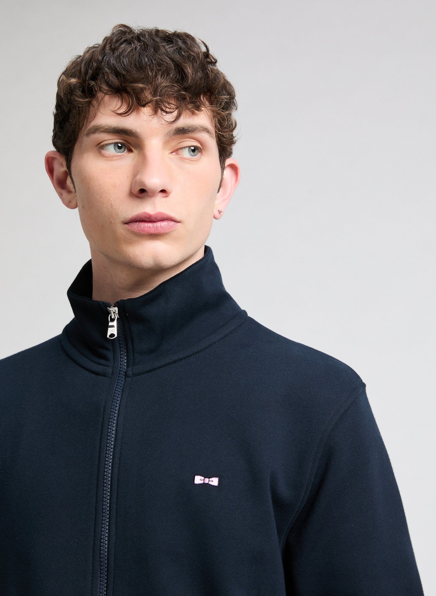Straight zip-up cotton sweatshirt EDEN PARK Blue