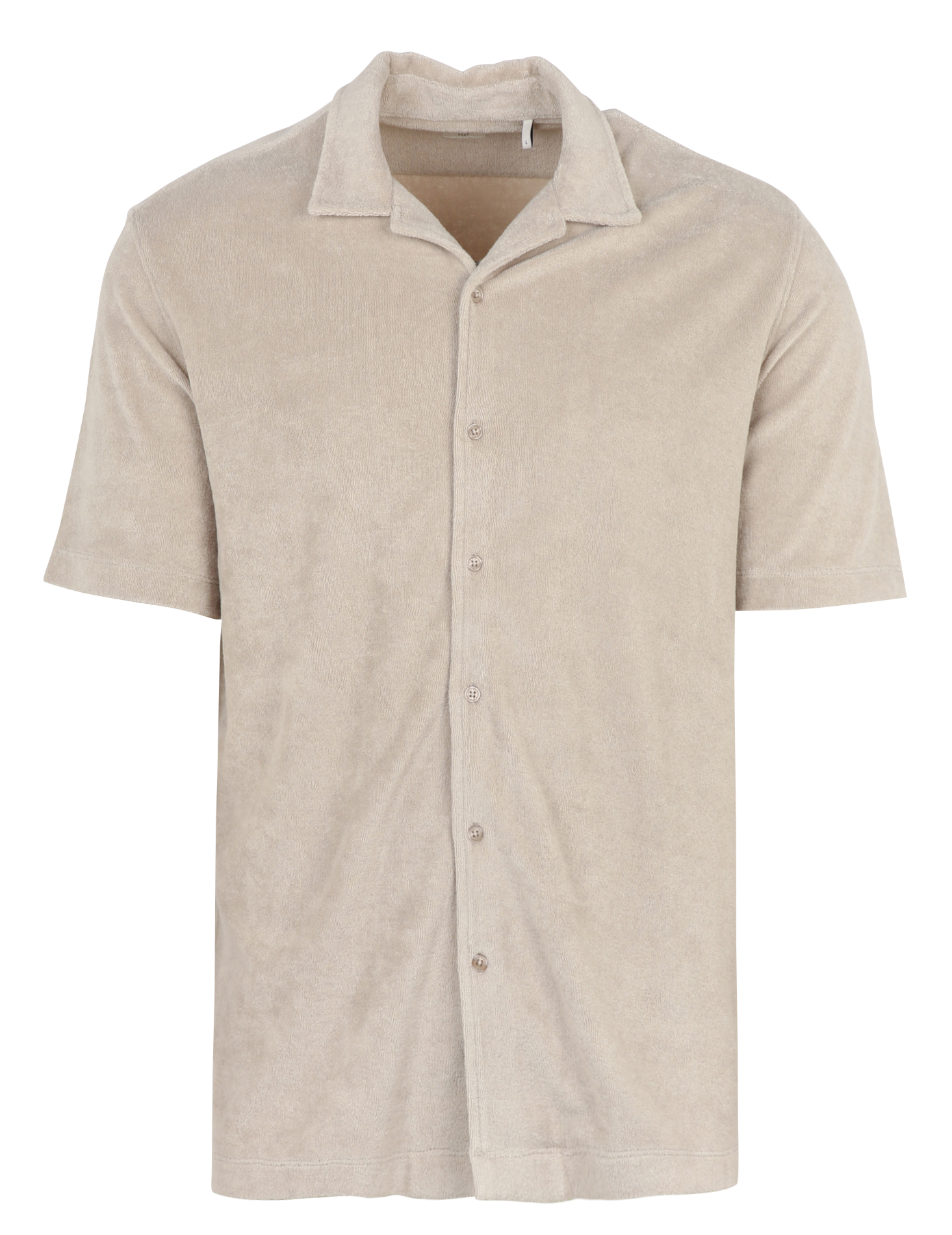 Chemise droite en coton mélangé IKKS Beige