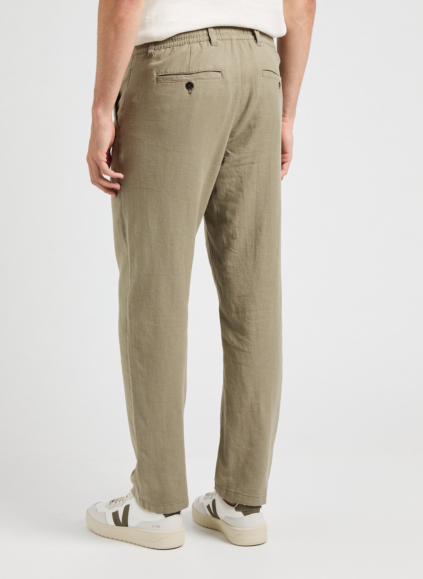 Cotton and linen trousers SELECTED Green