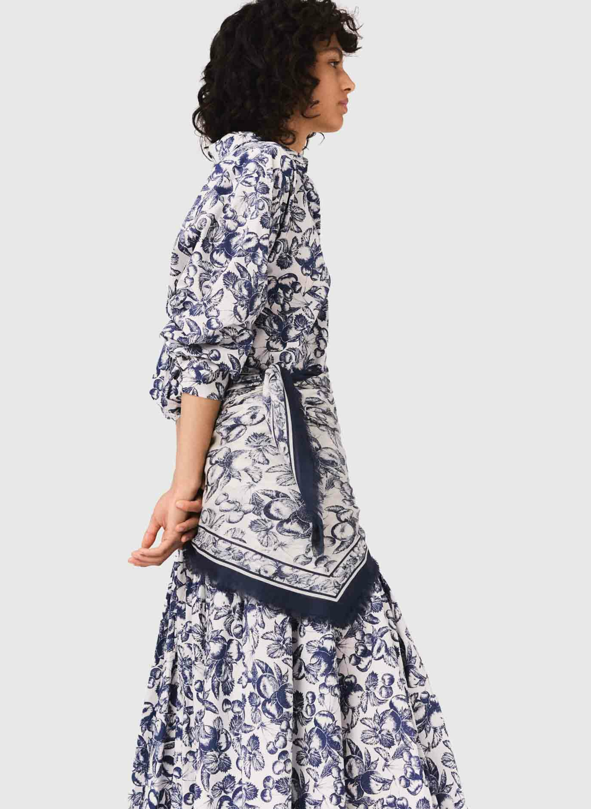 Chemise droite imprimée cerise MAJE Bleu