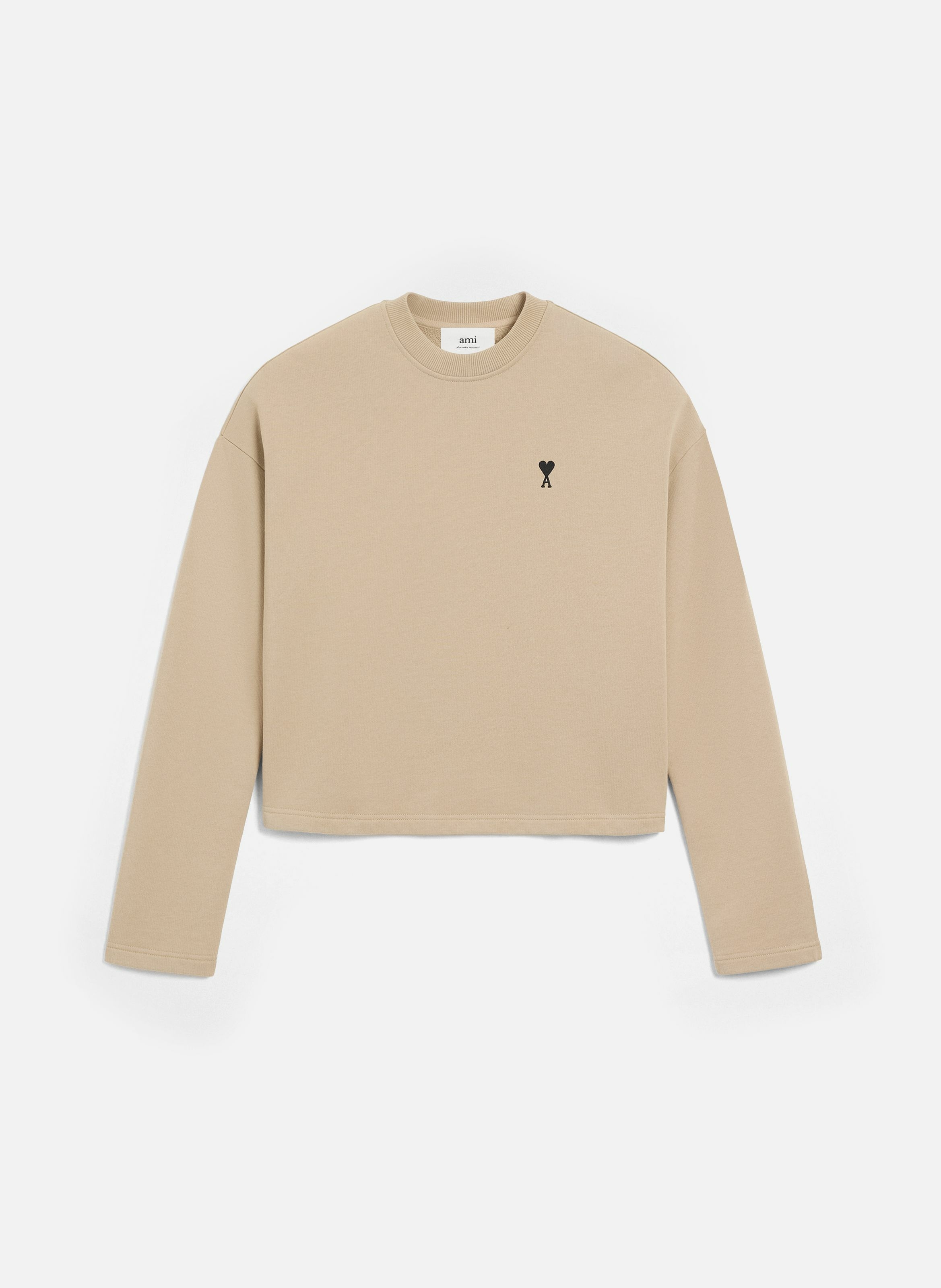 Sweatshirt ami de coeur contrasté en coton AMI PARIS Beige