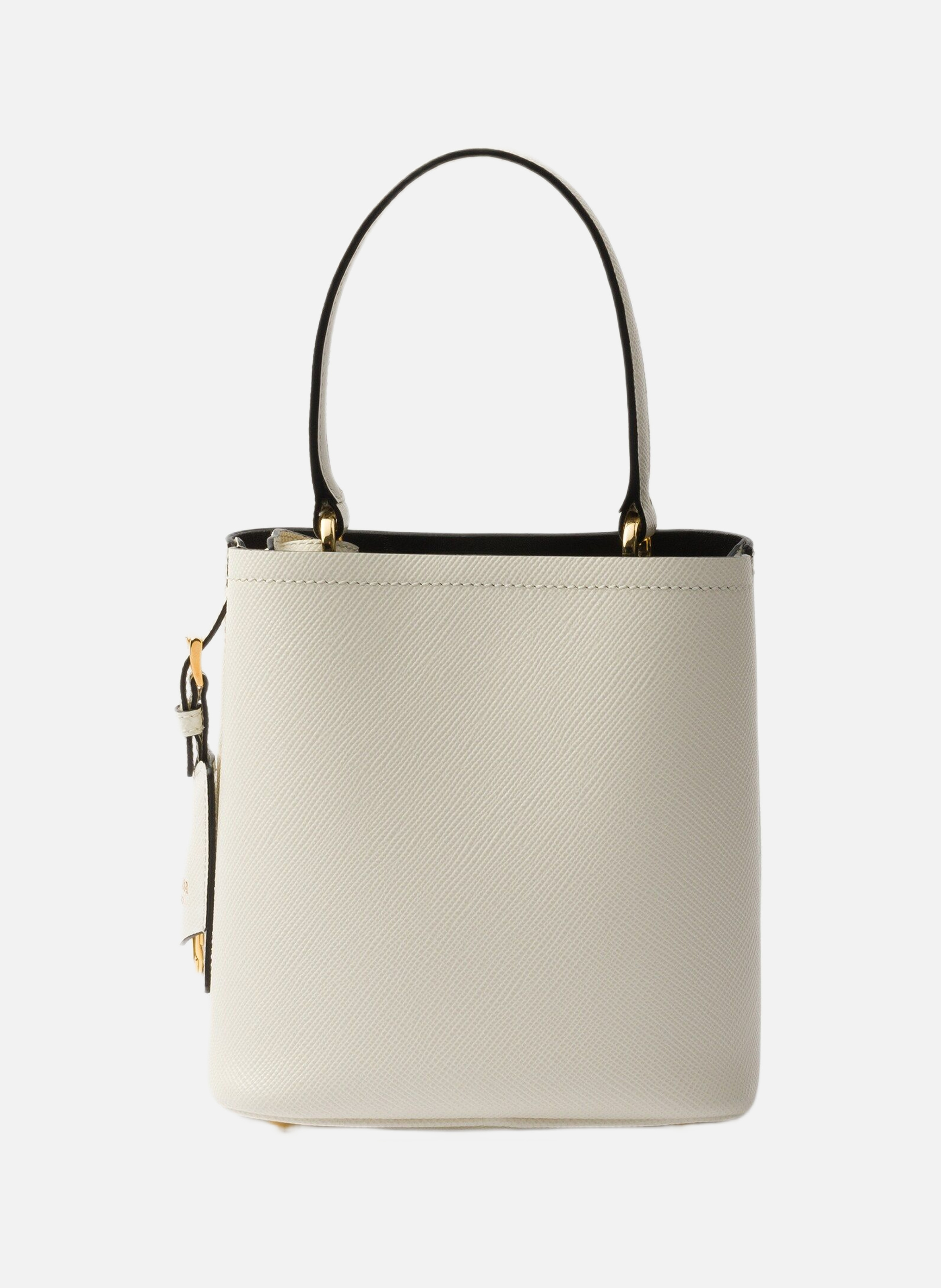 Mini sac prada panier en cuir saffiano PRADA Blanc