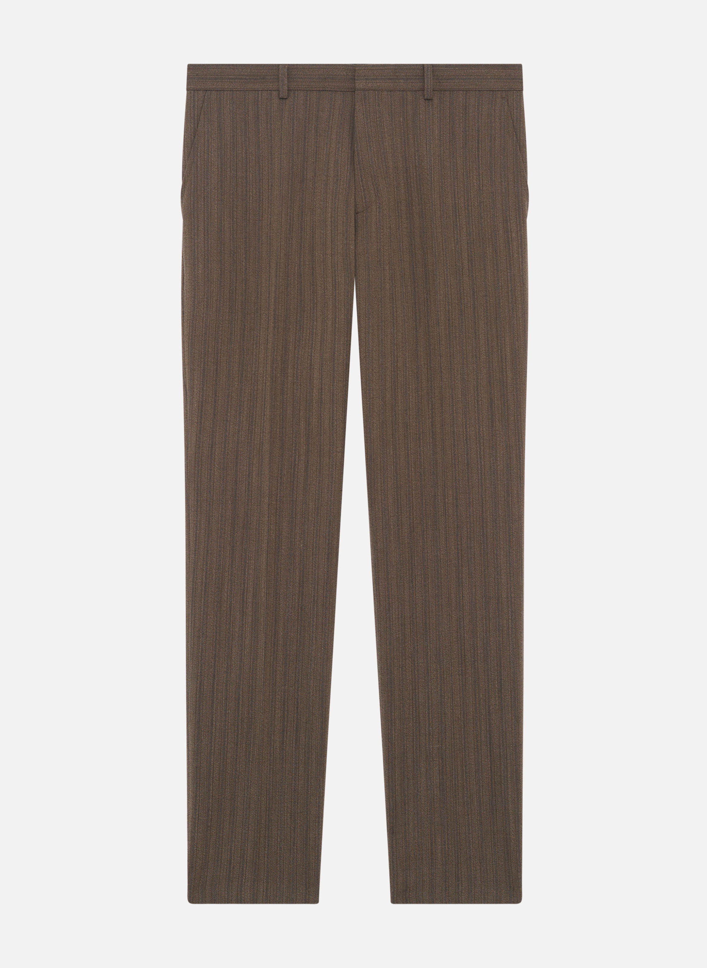 Pantalon de costume droit à rayures THE KOOPLES Marron