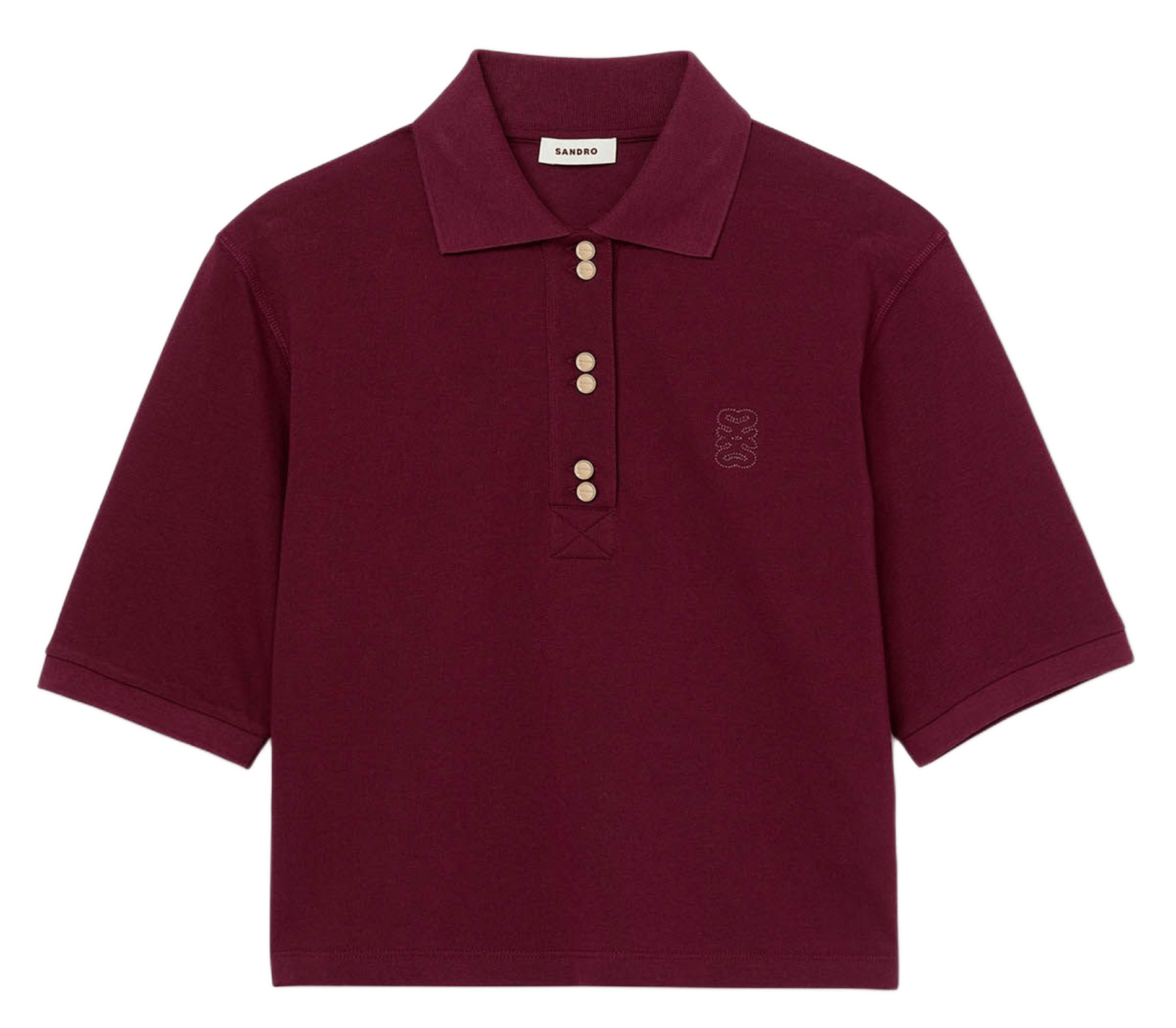 Polo manches courtes à broderie logo Rouge