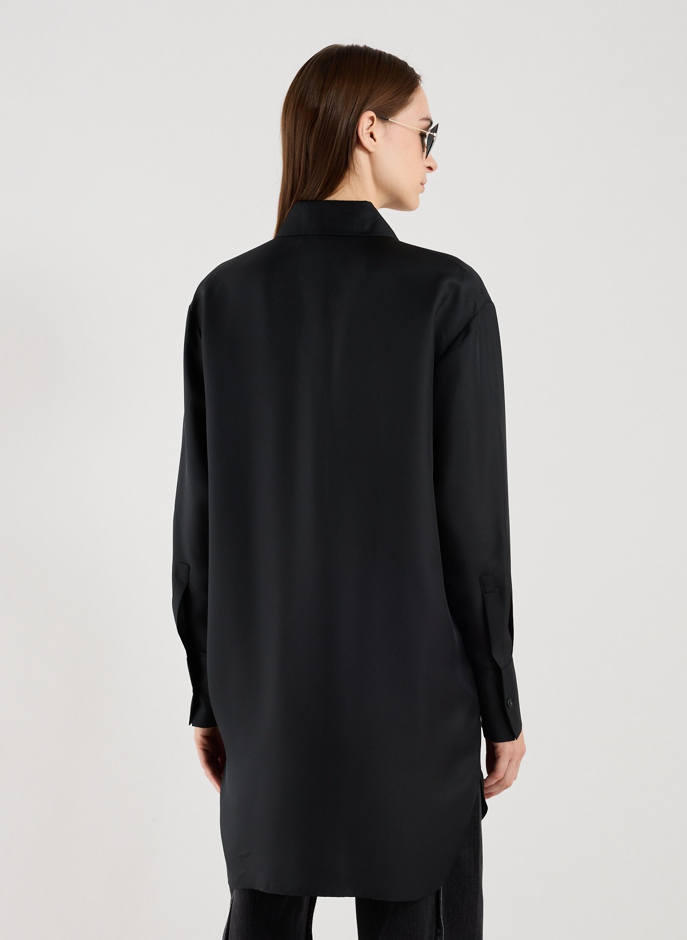 Silk long shirt ROHE FRAMES Black