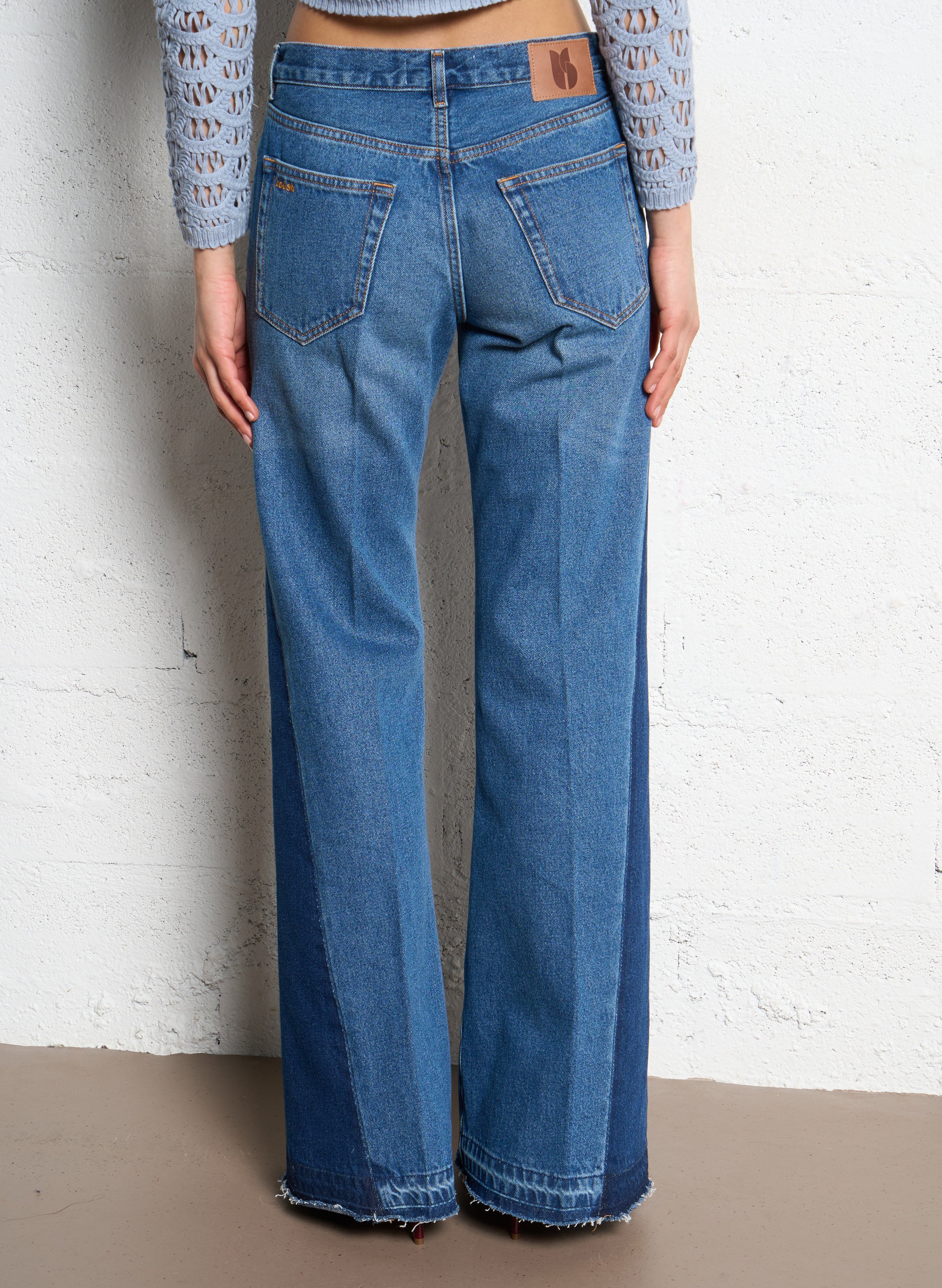 Jean flare à détails sur les côtés vadou BA&SH Bleu