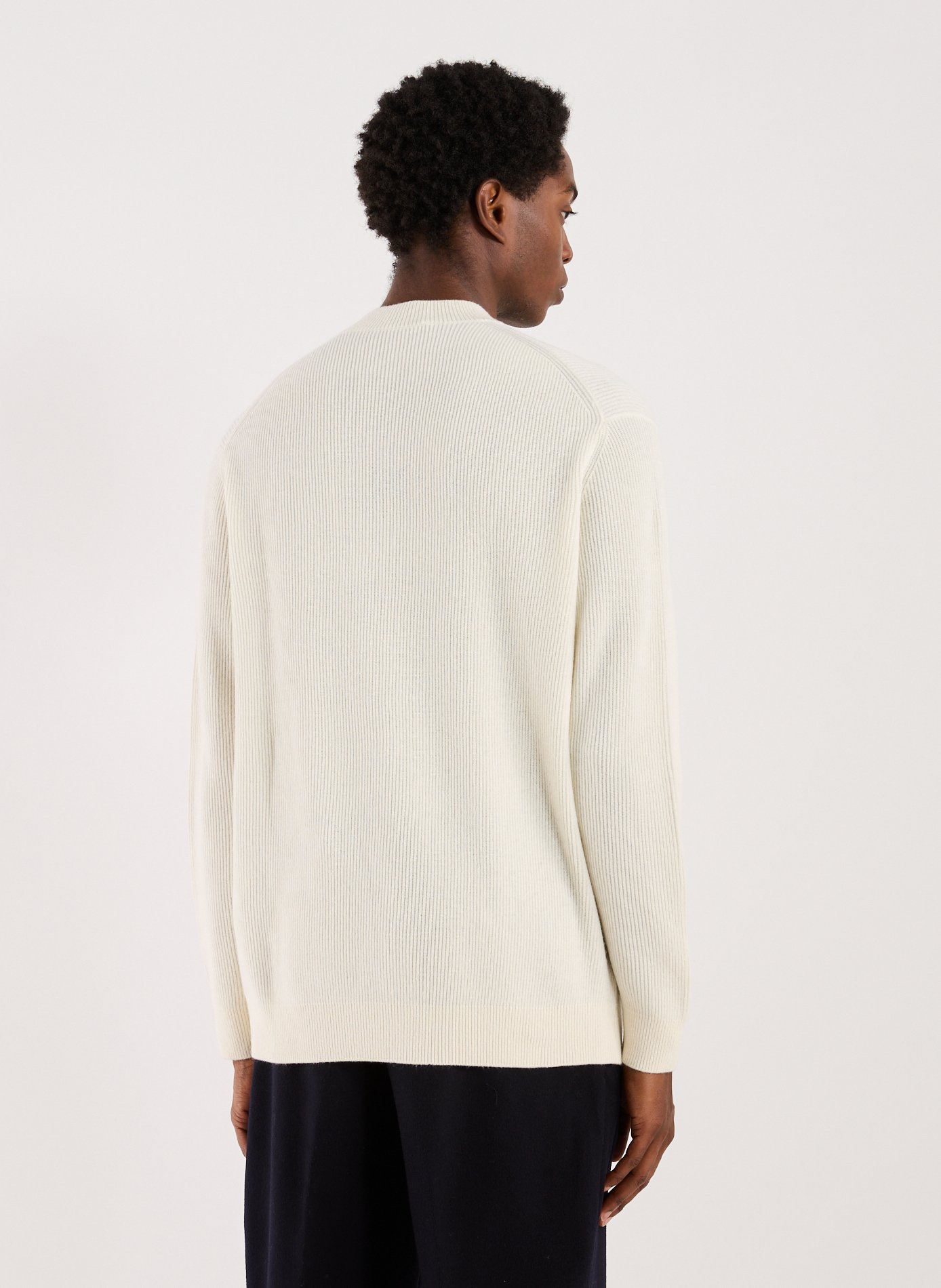 Oversized sweater in a blend of virgin wool and cashmere EMPORIO ARMANI White