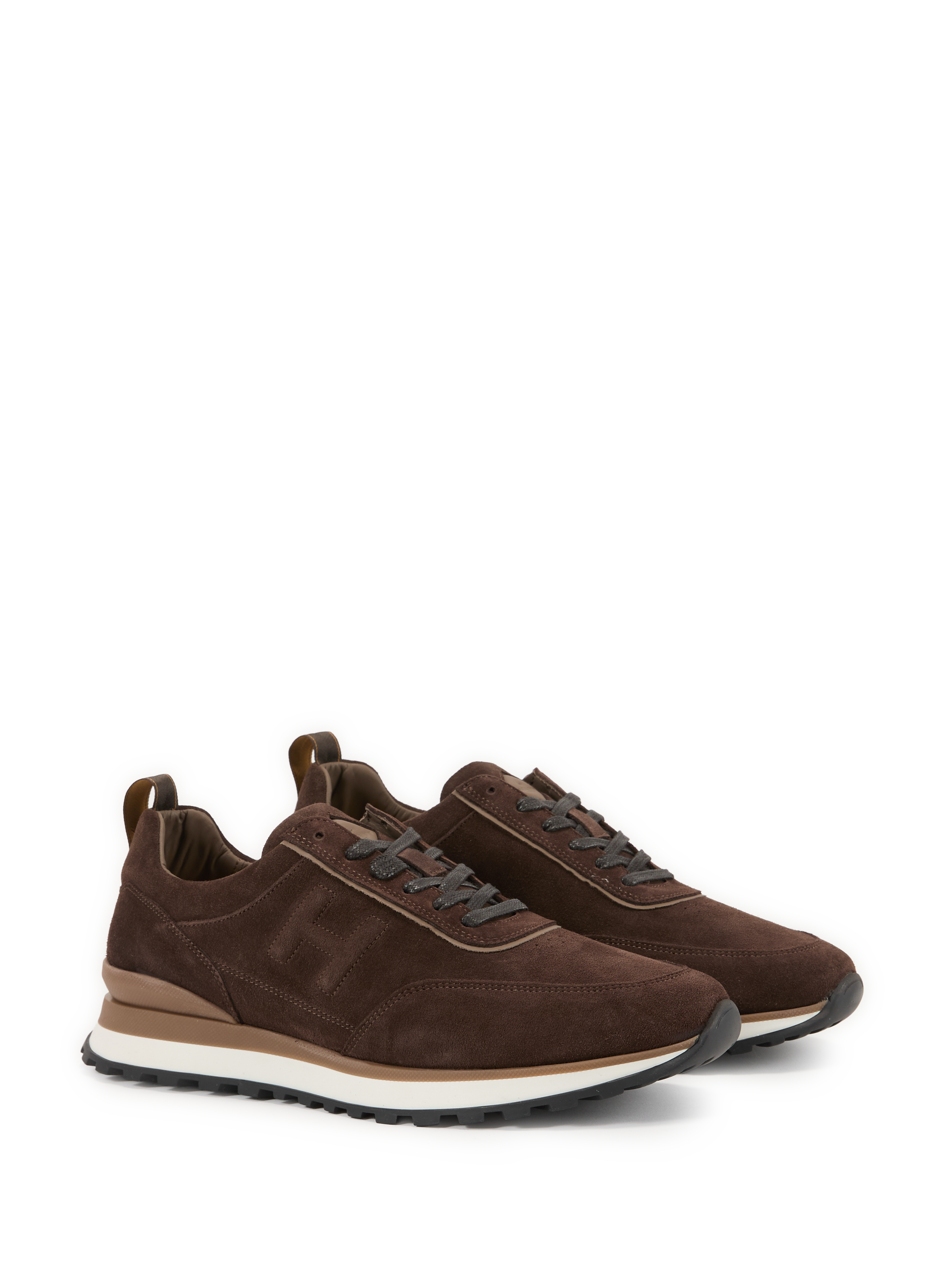 Leather sneakers HACKETT Brown
