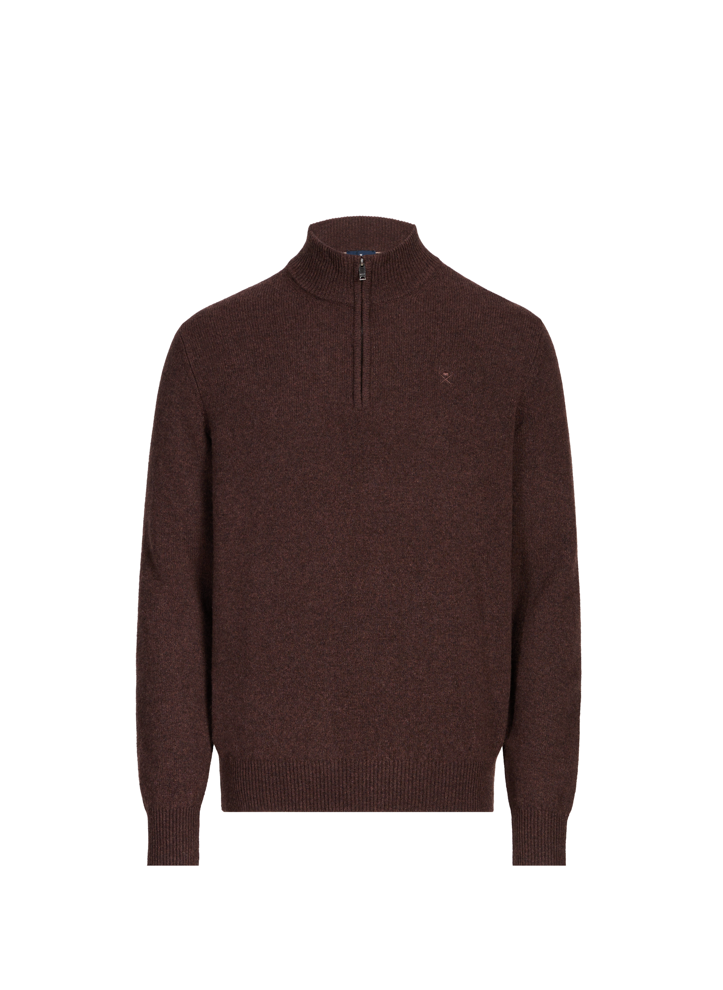 High collar sweatshirt in wool HACKETT Brown